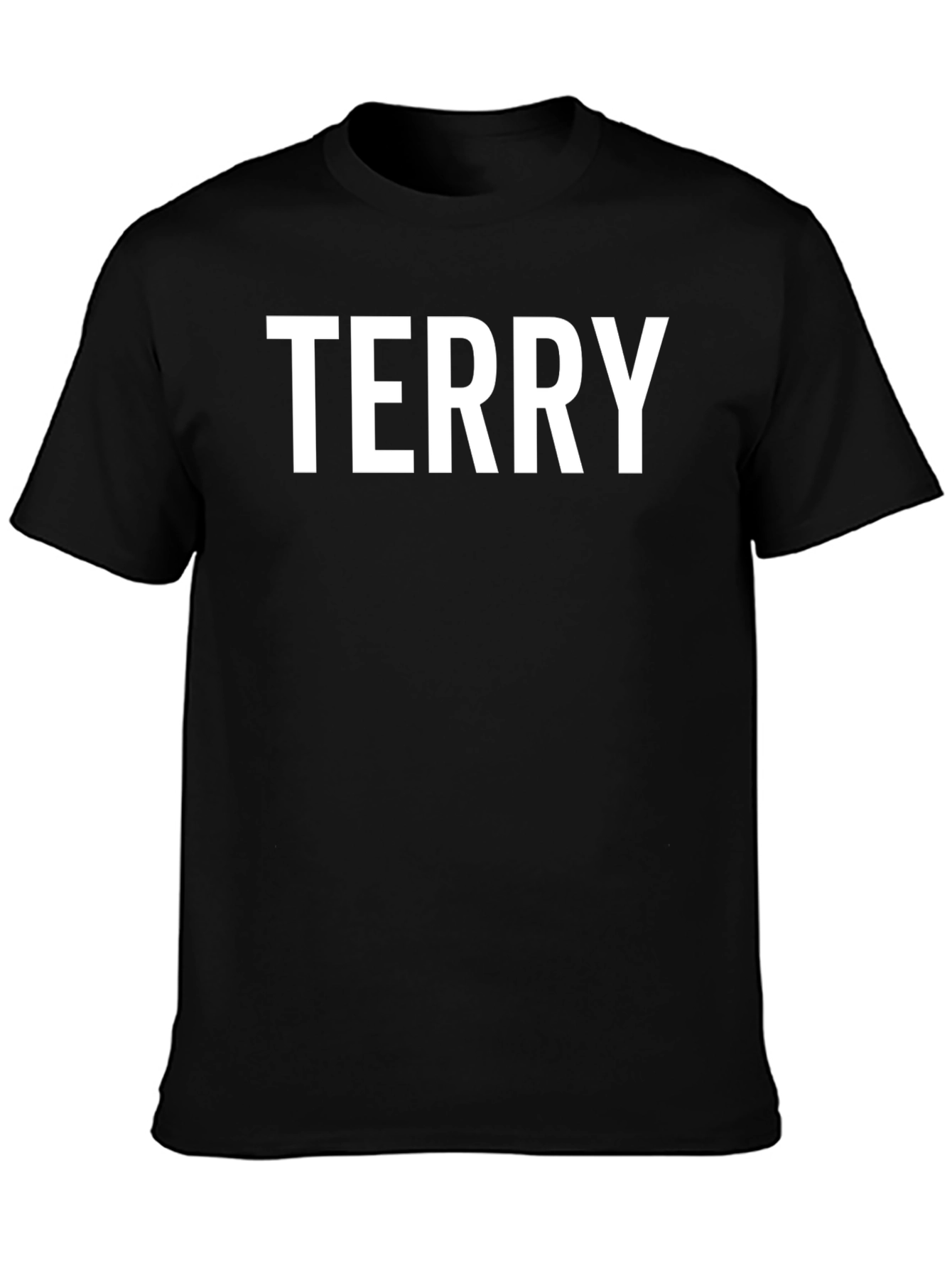 TERRY Black Cotton Crew Neck Tee