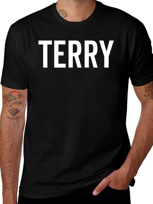 TERRY Black Cotton Crew Neck Tee