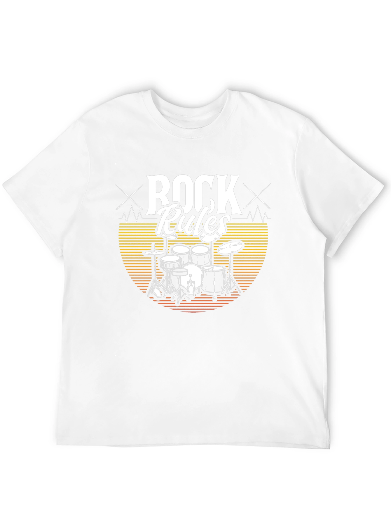 Rock Rules Drum Set T-Shirt - Music Lovers Tee