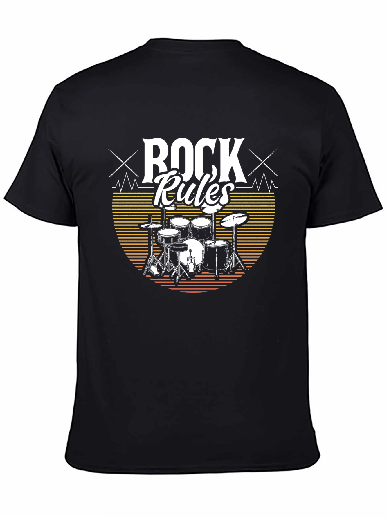 Rock Rules Drum Set T-Shirt - Music Lovers Tee