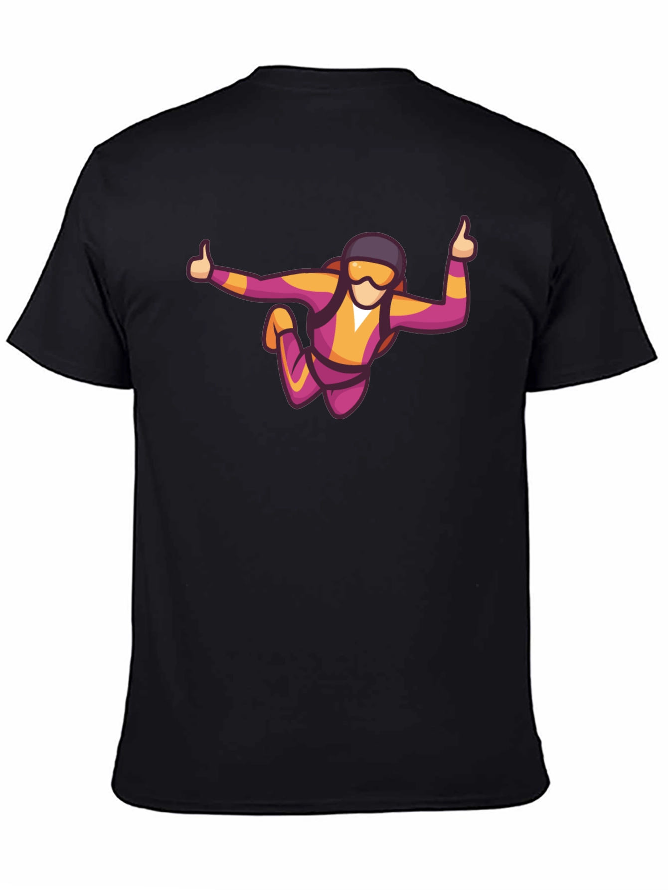 Skydiving Graphic Tee - Black Casual T-Shirt