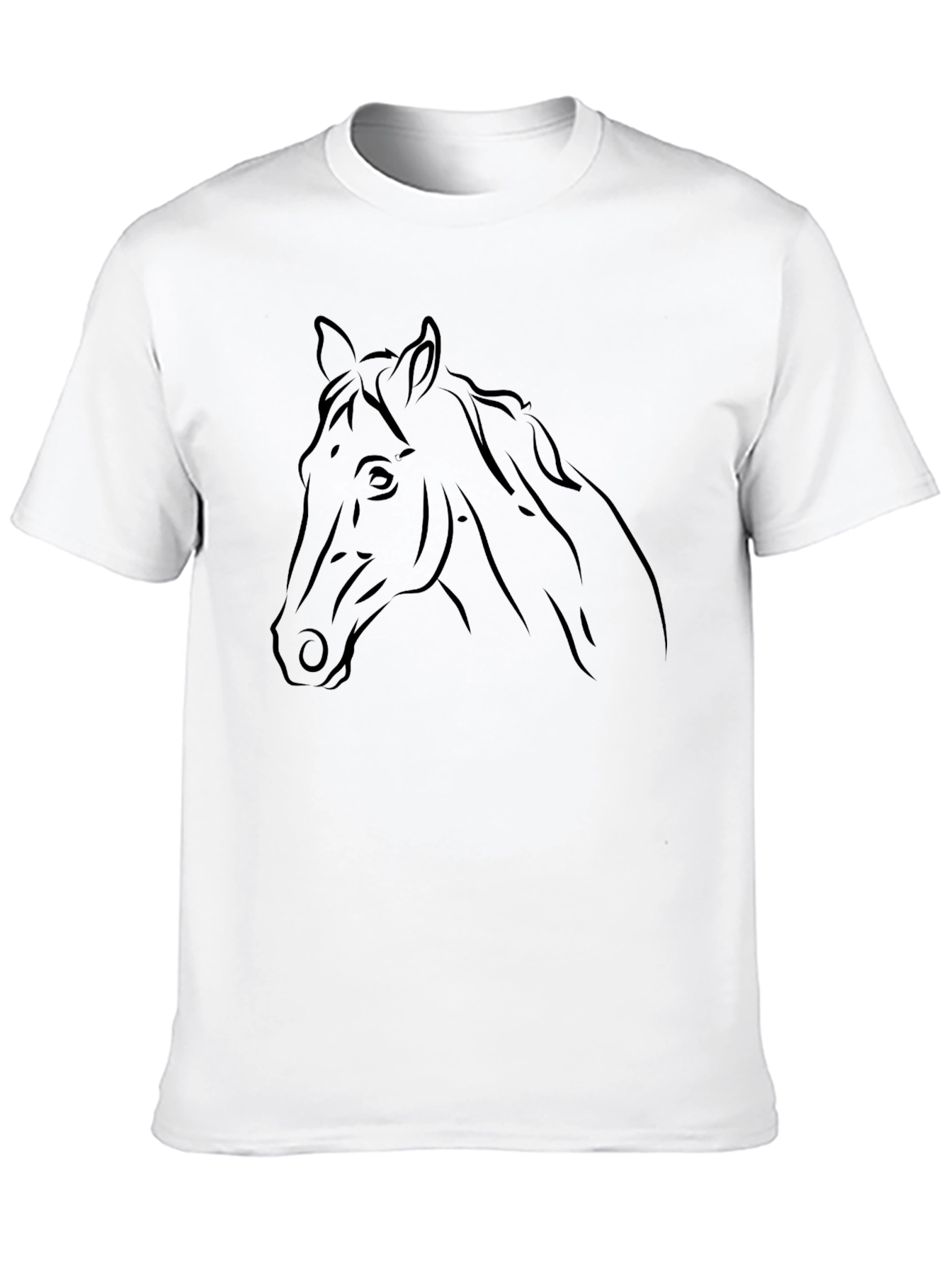 Black Horse Head Graphic T-Shirt
