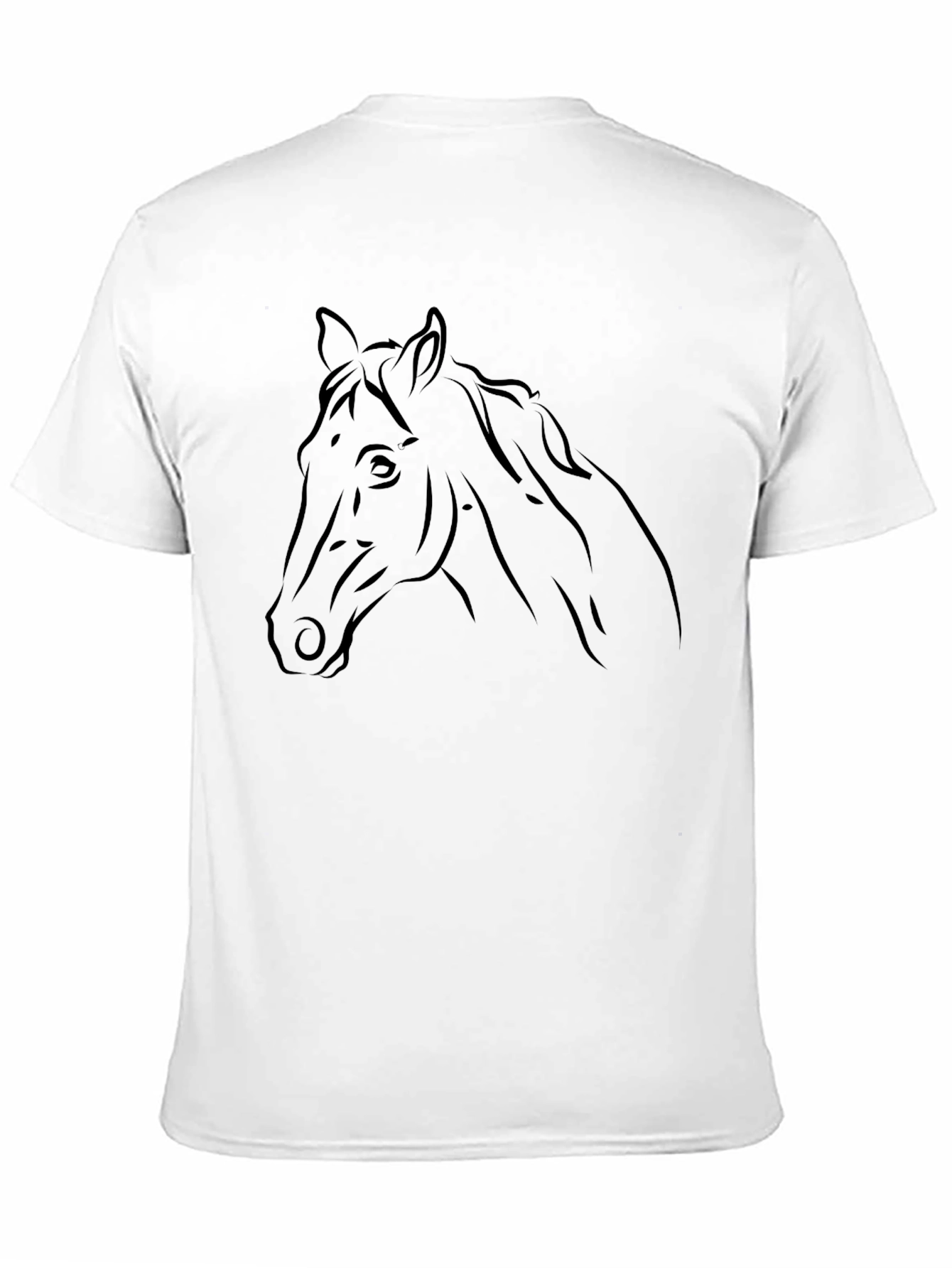 Black Horse Head Graphic T-Shirt