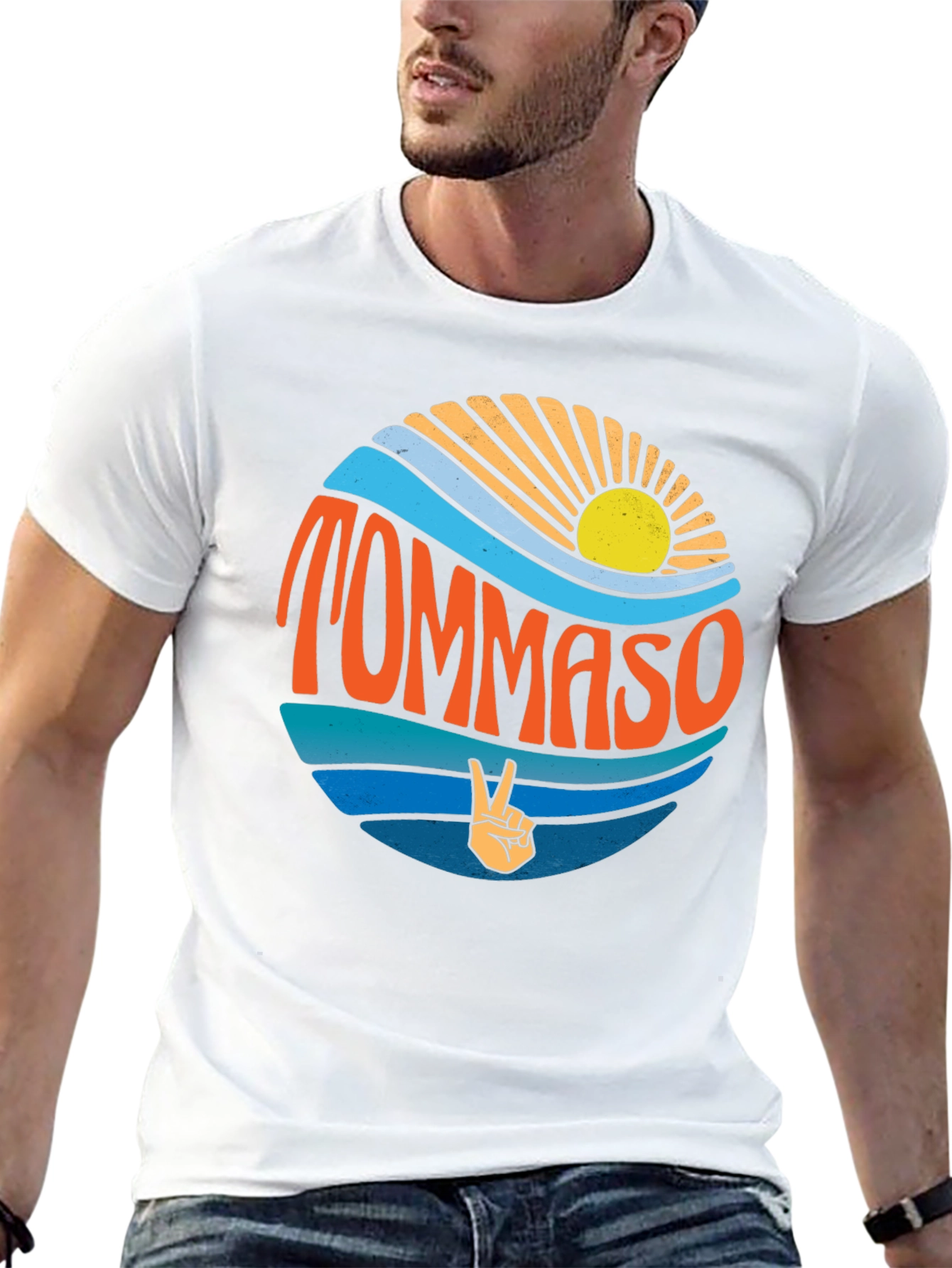 Tommaso Beach Wave T-Shirt - Retro Style
