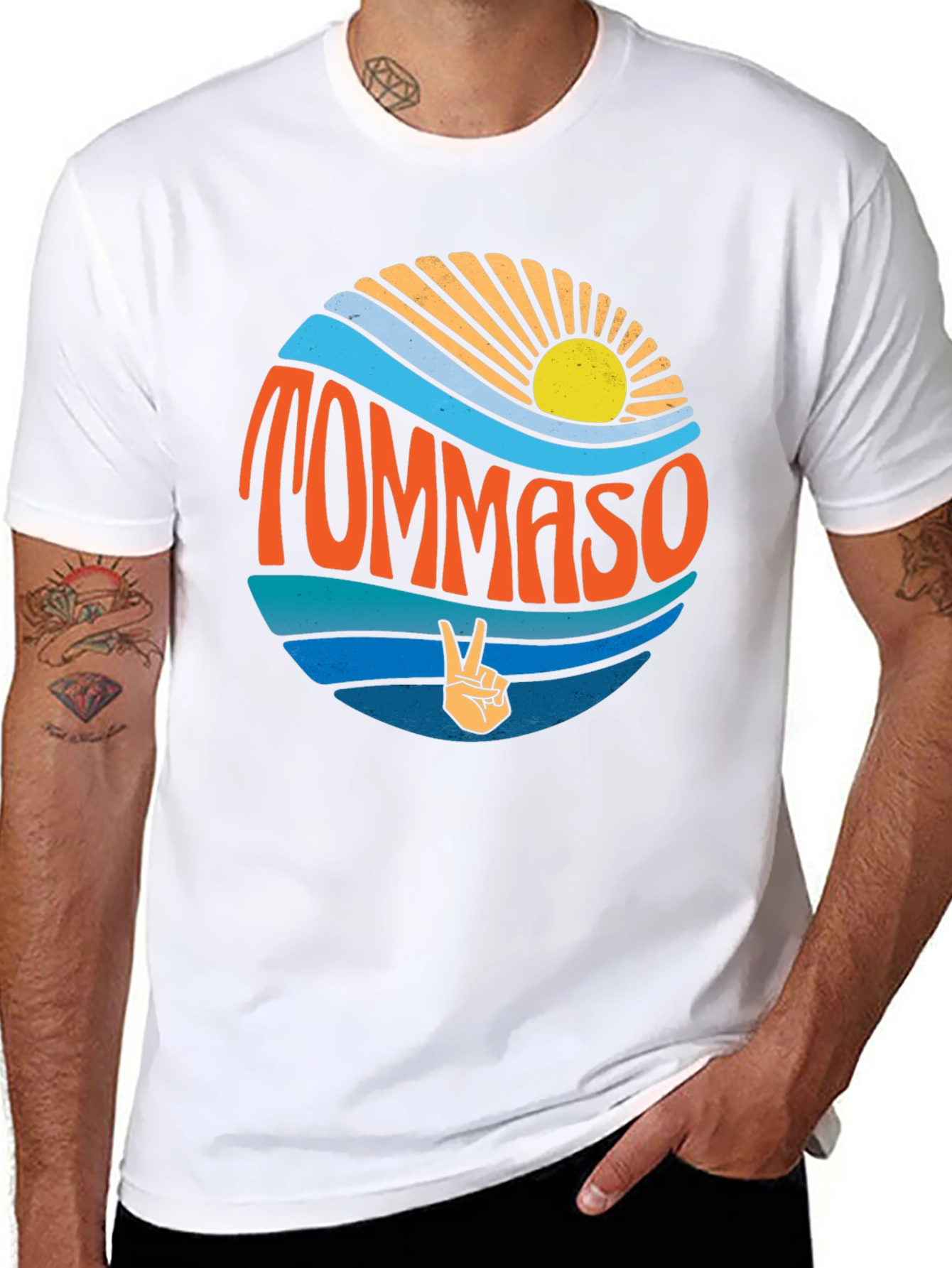 Tommaso Beach Wave T-Shirt - Retro Style