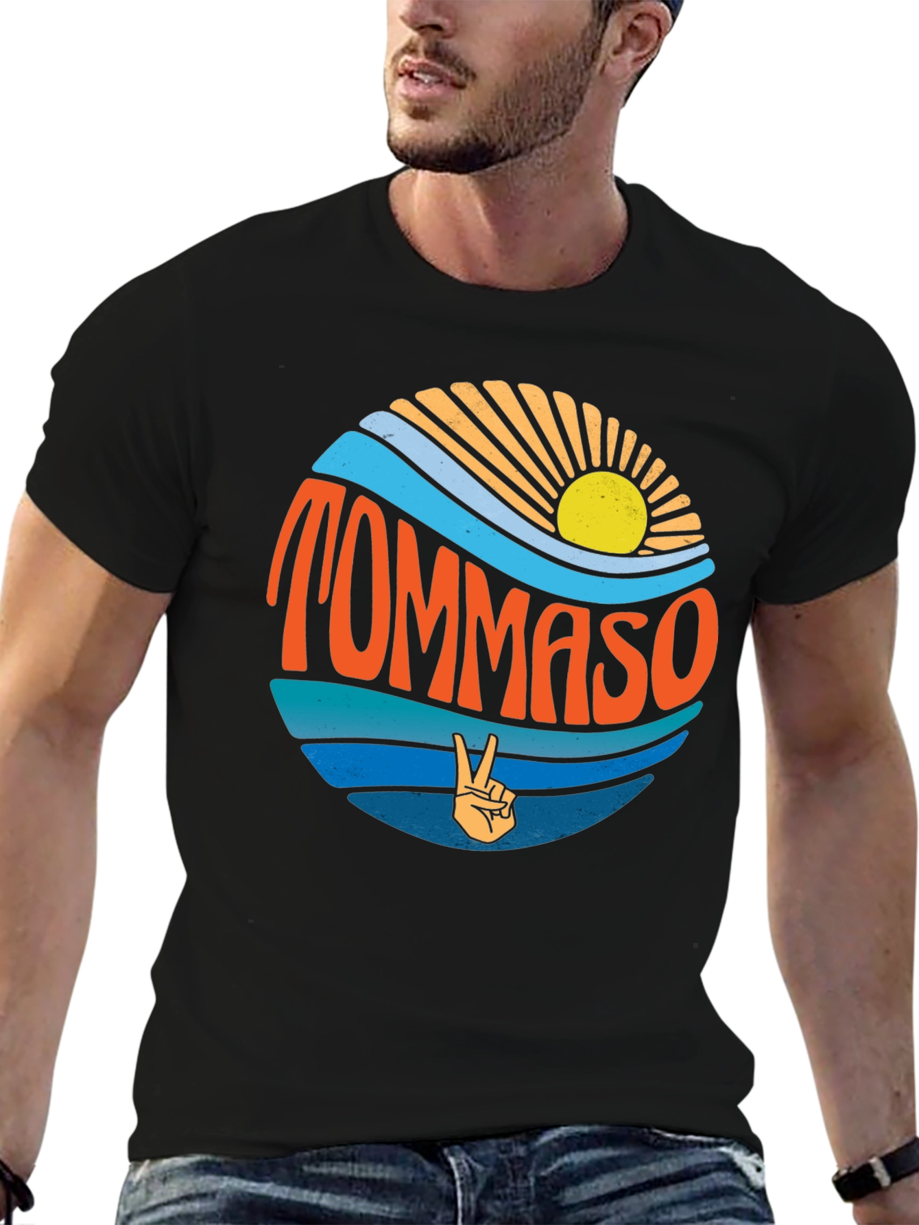 Tommaso Beach Wave T-Shirt - Retro Style