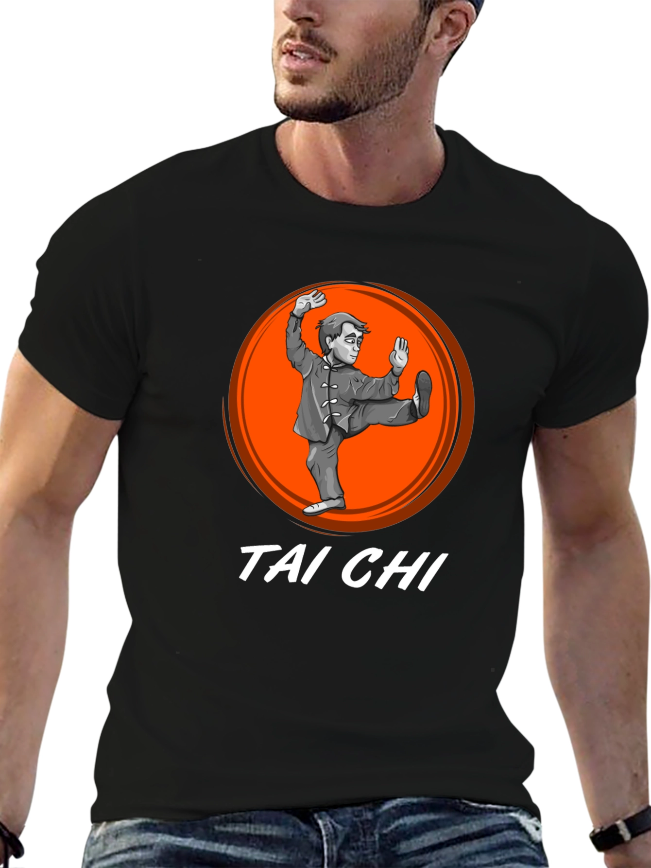 Tai Chi Black Graphic T-Shirt