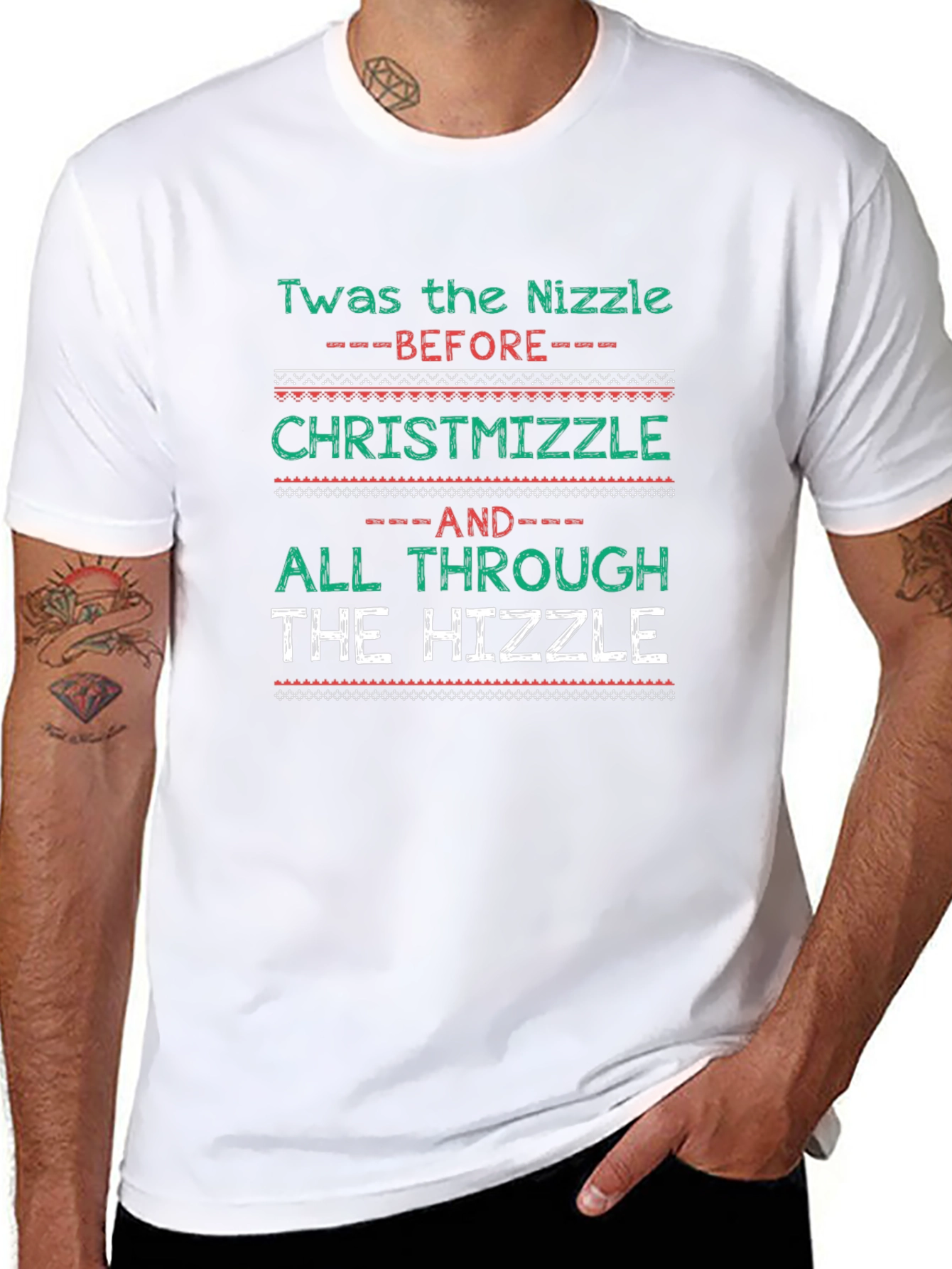 Twas the Nizzle Chrismizzle Mens Graphic Tee
