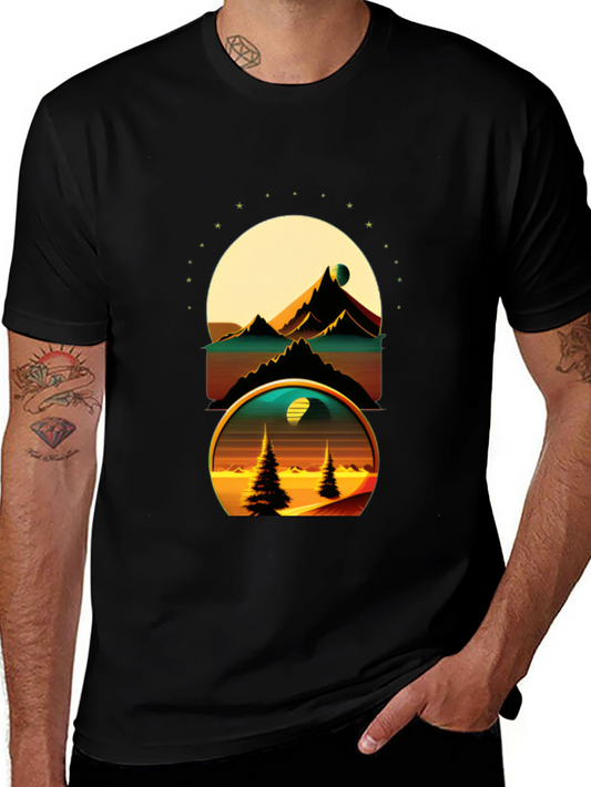 Retro Landscape Graphic T-Shirt - Soft Cotton Tee