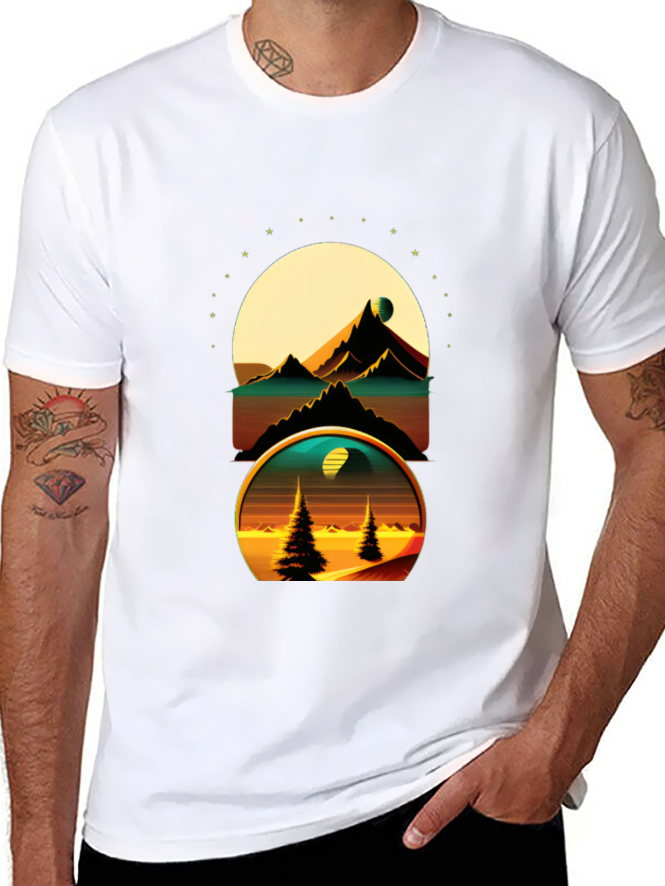 Retro Landscape Graphic T-Shirt - Soft Cotton Tee