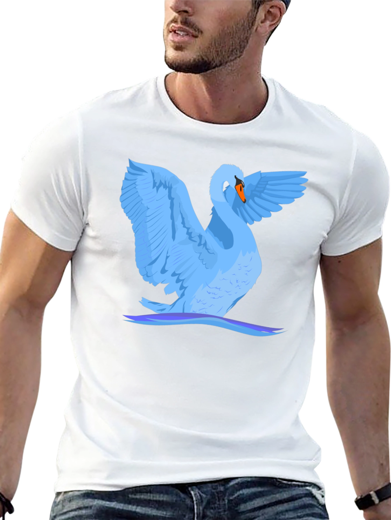 Swan Graphic Black T-Shirt