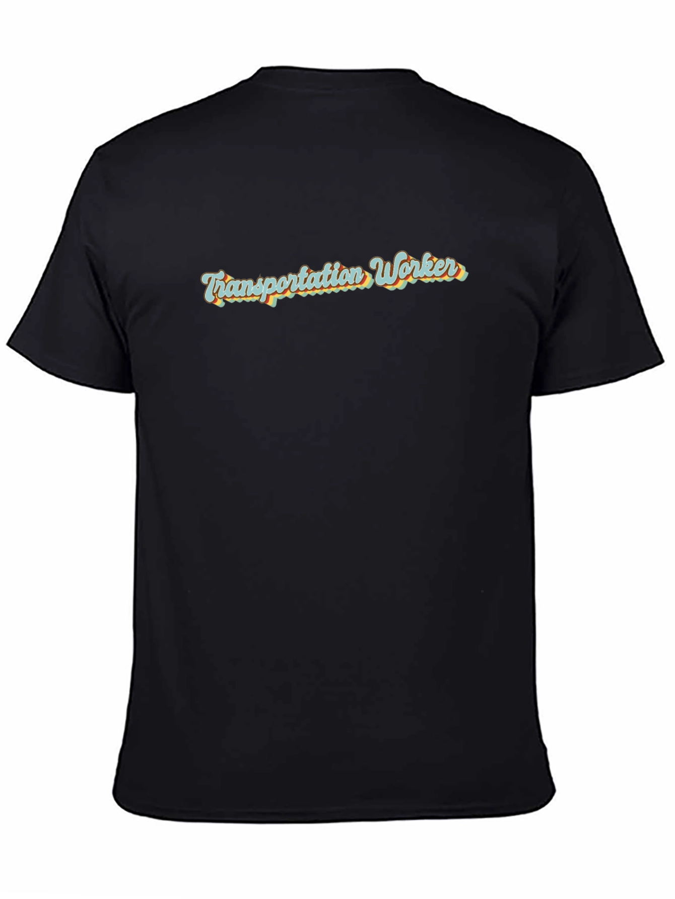 Transportation Worker Retro Style Black T-Shirt
