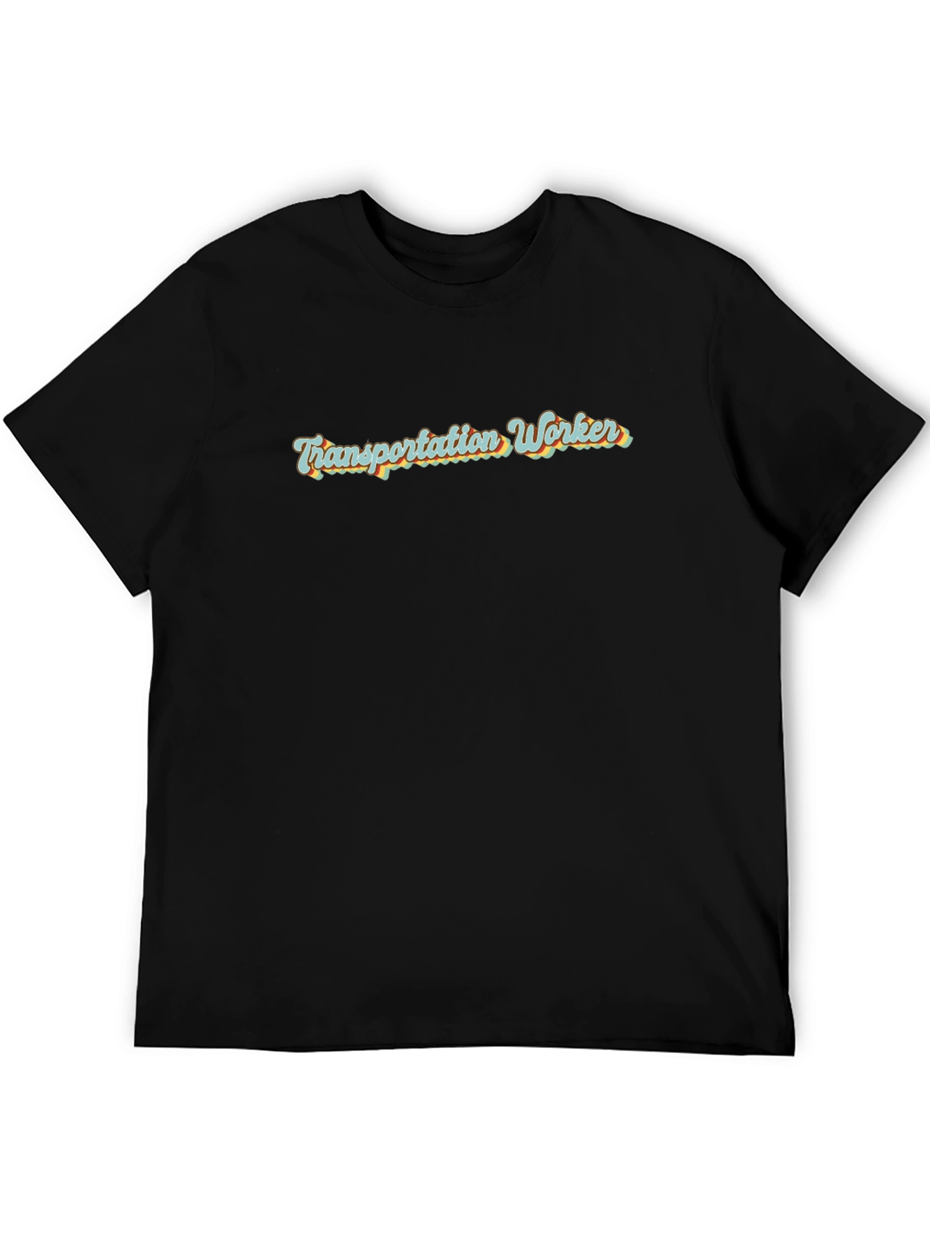 Transportation Worker Retro Style Black T-Shirt