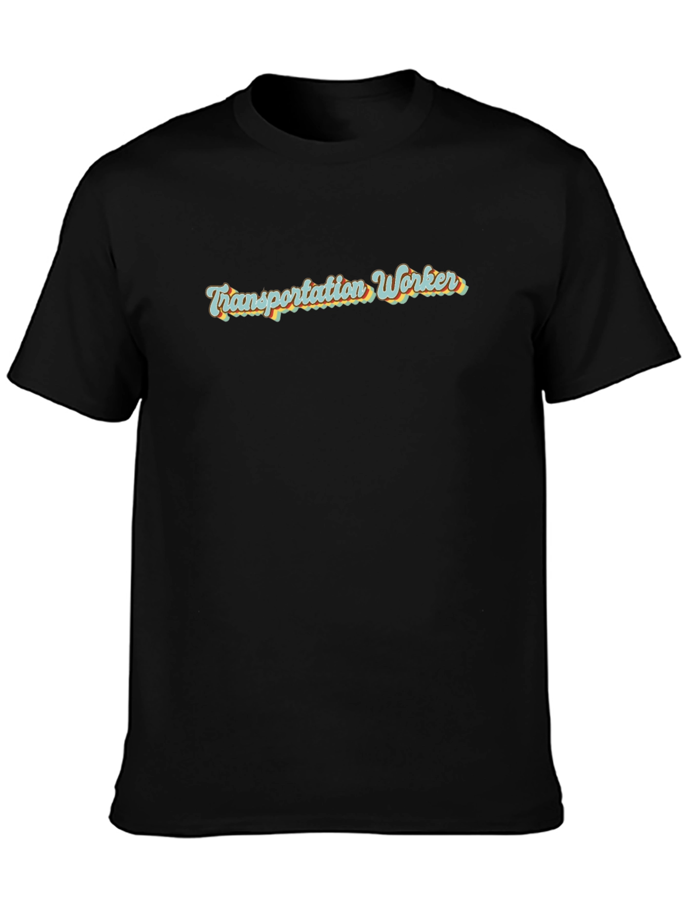 Transportation Worker Retro Style Black T-Shirt