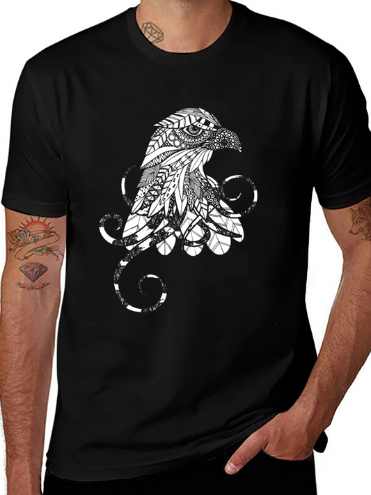 Abstract Eagle Graphic Black T-Shirt