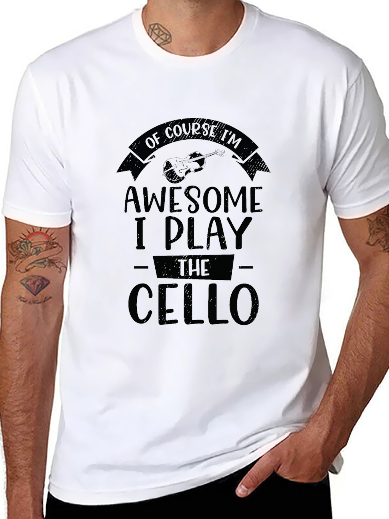 Awesome Cello Player Black T-Shirt
