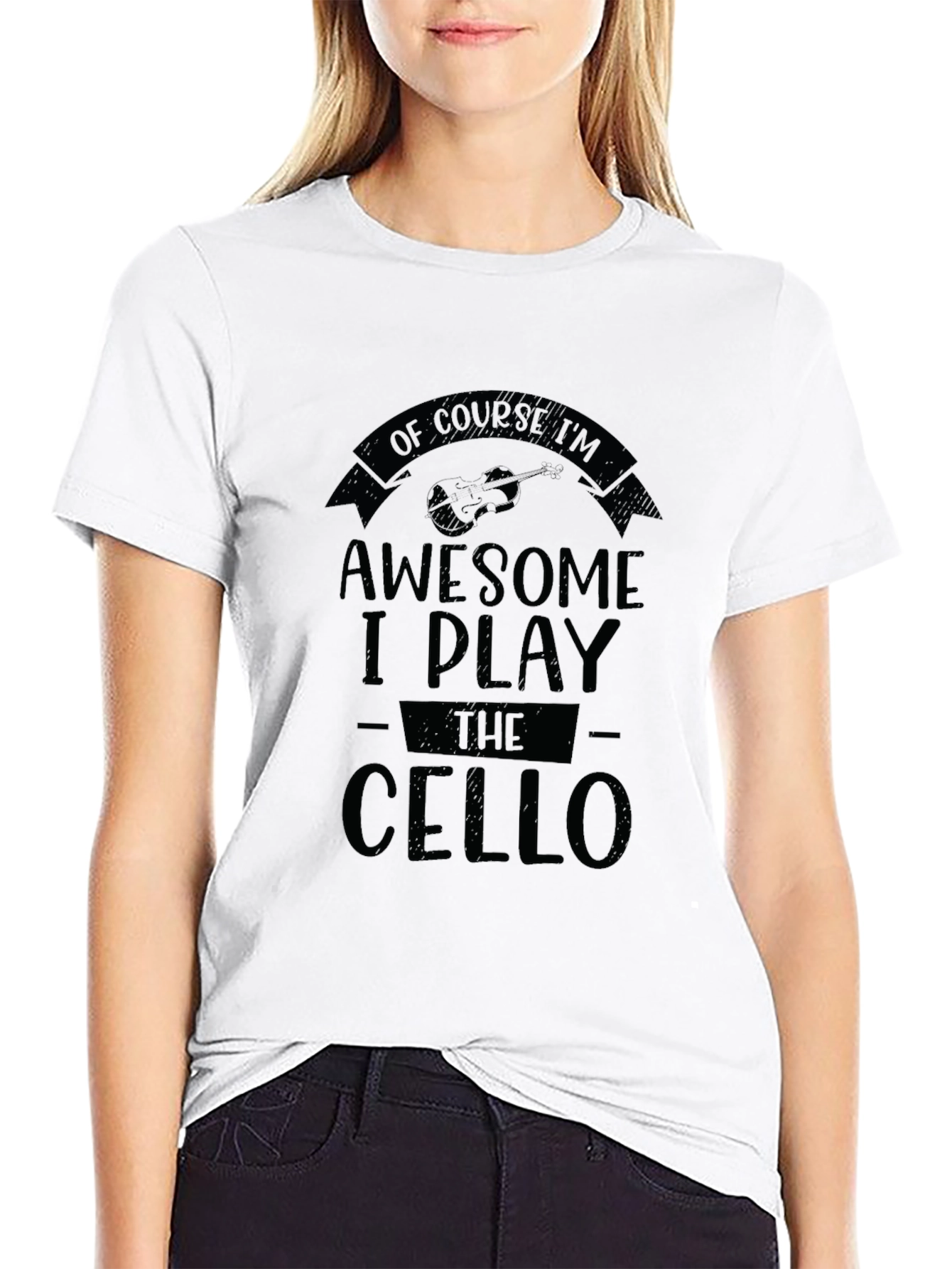 Awesome Cello Player Black T-Shirt