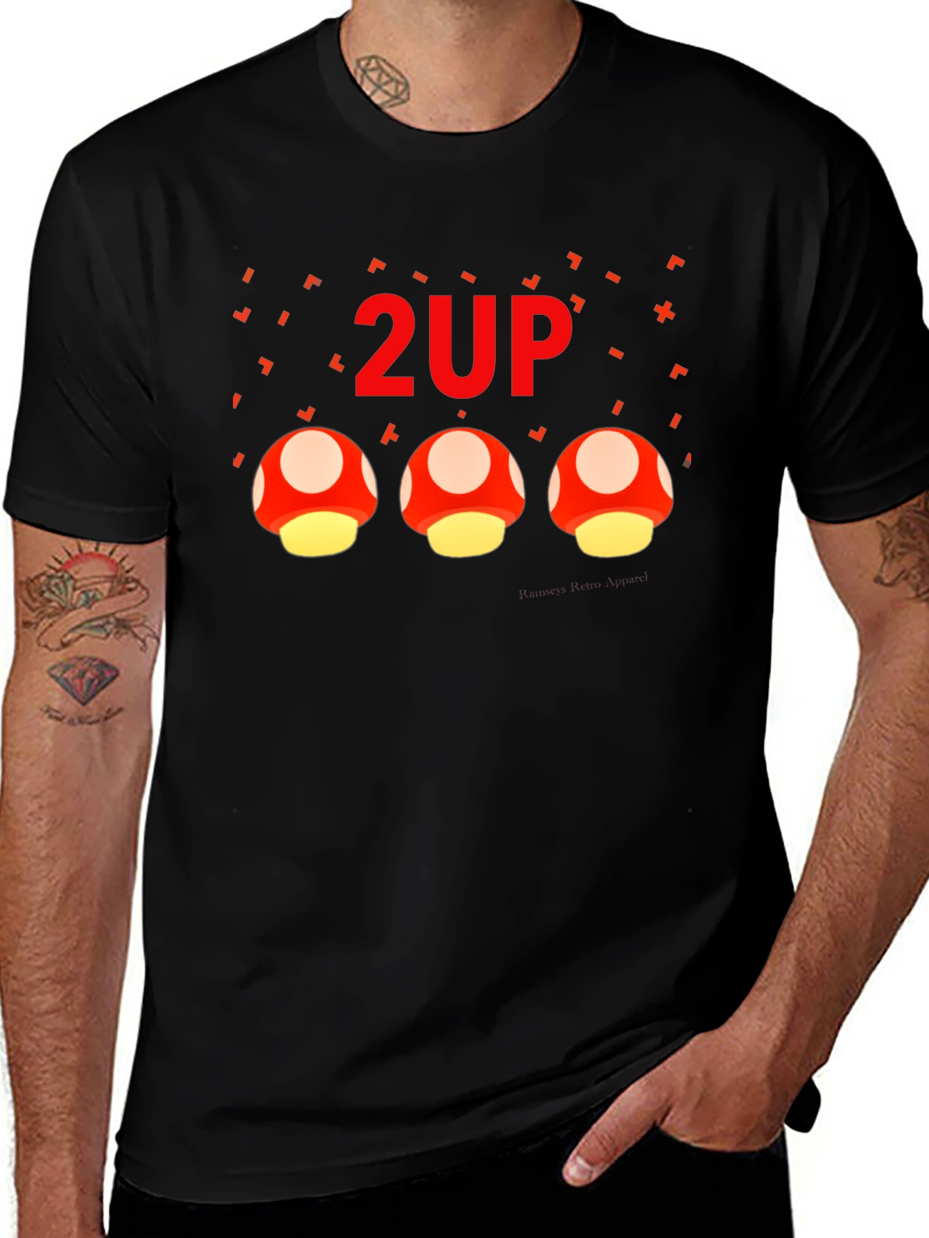 2UP Mushroom Gamer Graphic T-Shirt