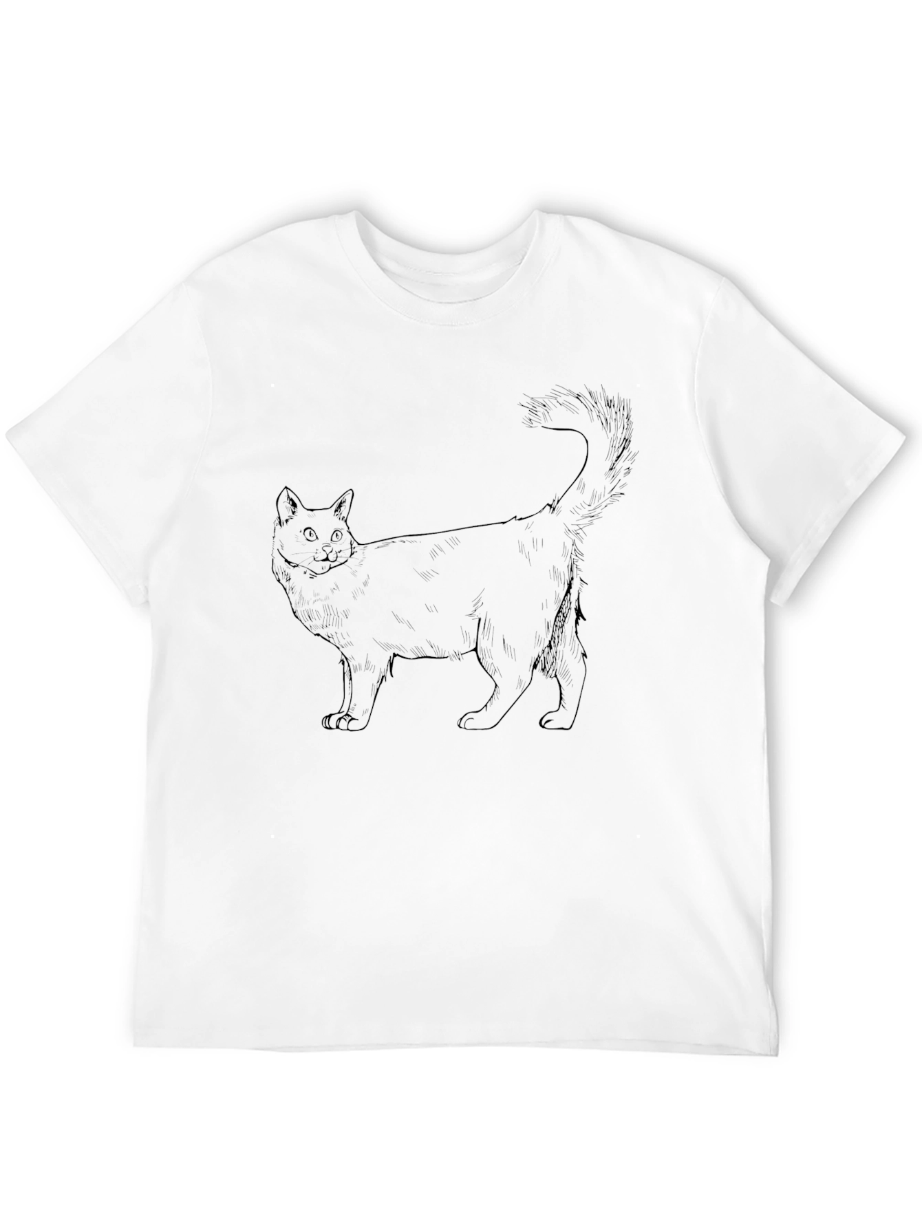 Black Cat Outline T-Shirt