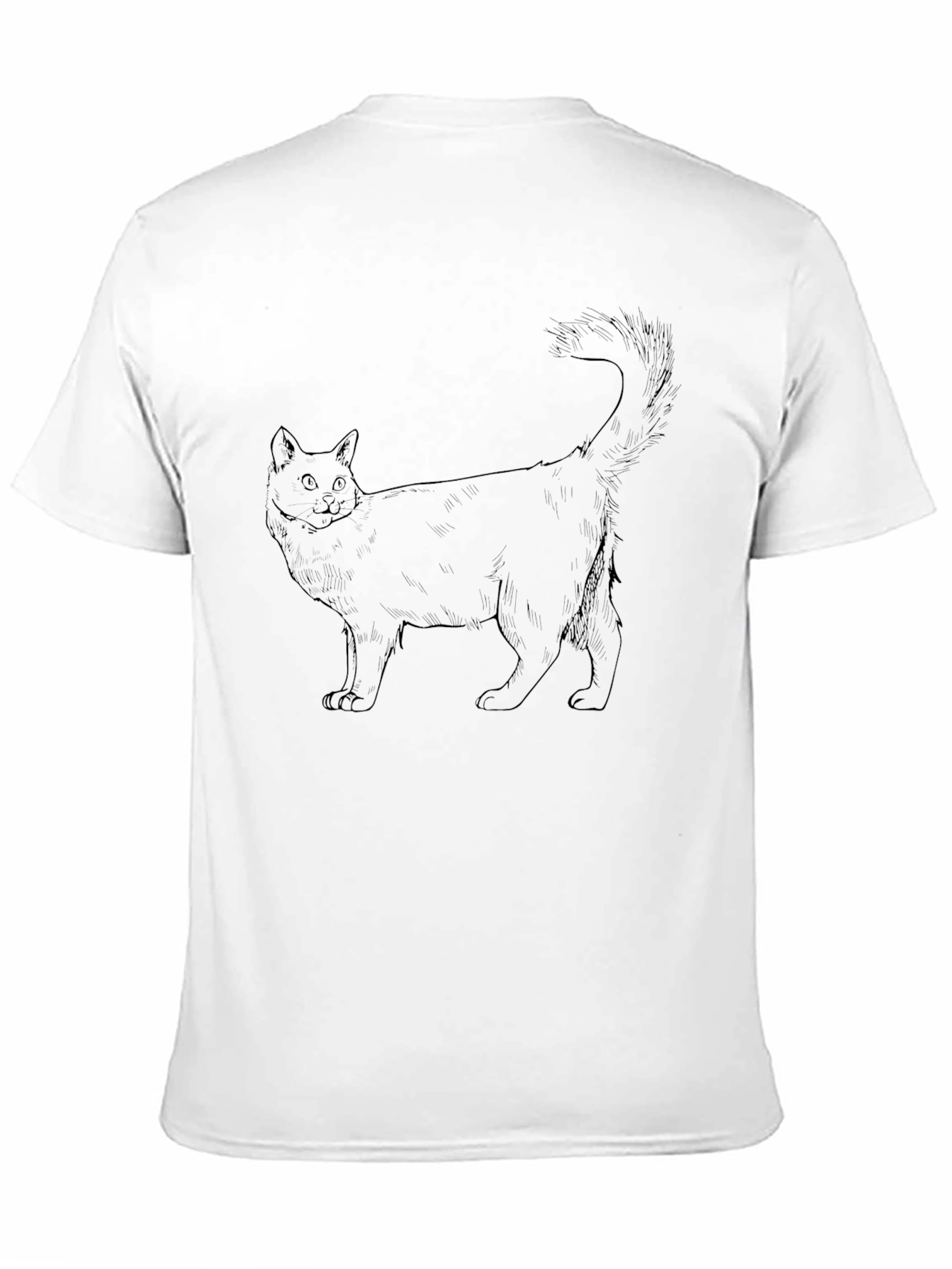 Black Cat Outline T-Shirt