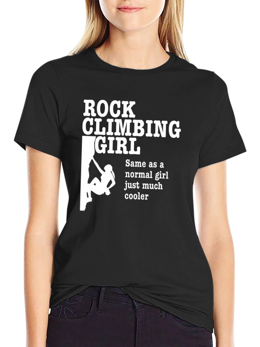 Rock Climbing Girl T-Shirt Cool Climber Tee