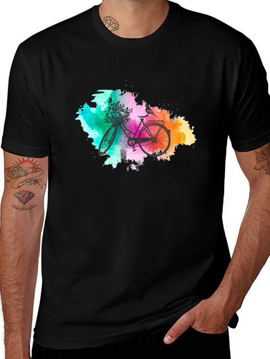Watercolor Bicycle T-Shirt - Unique Graphic Tee