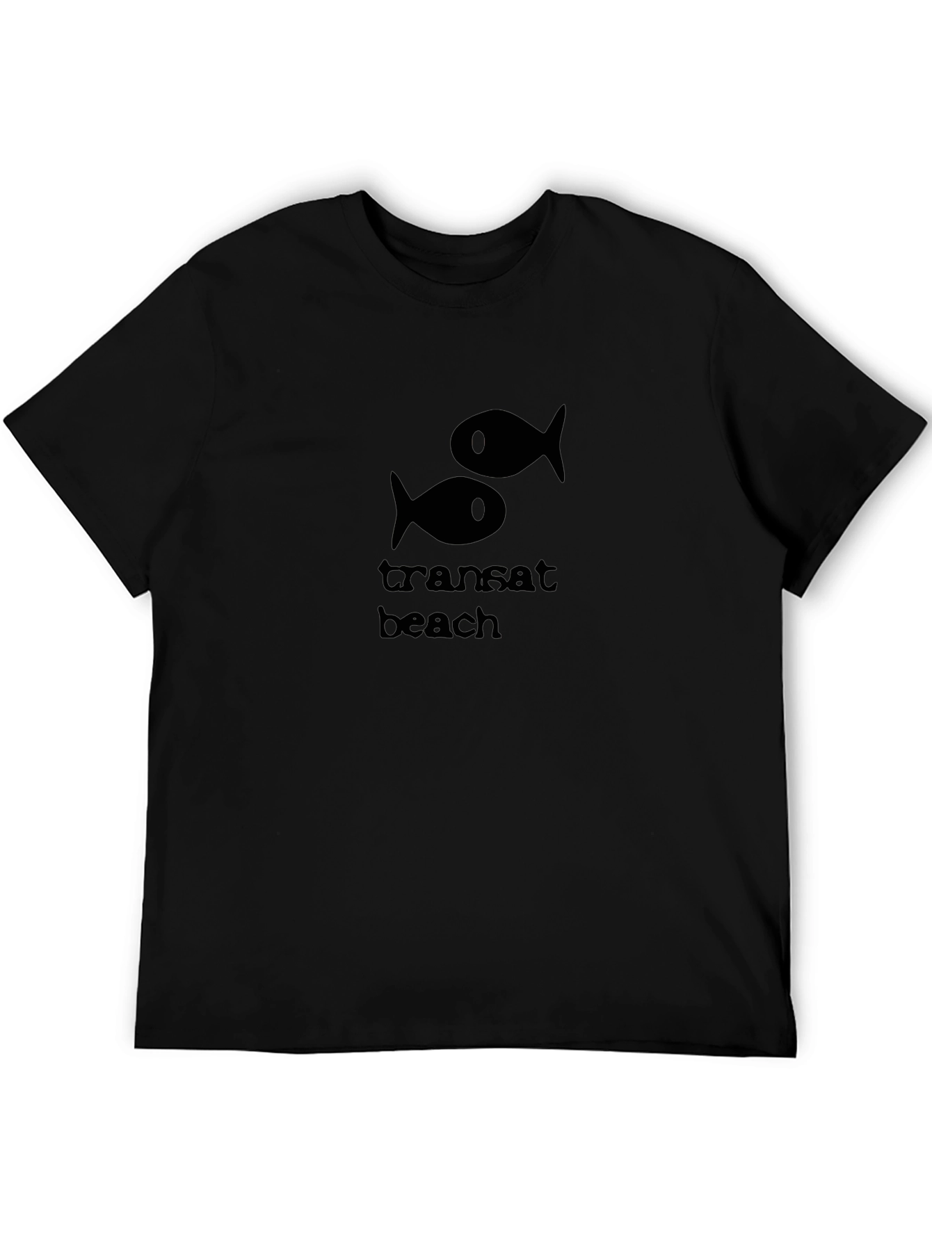 Transat Beach Graphic Tee - Black Cotton Comfort