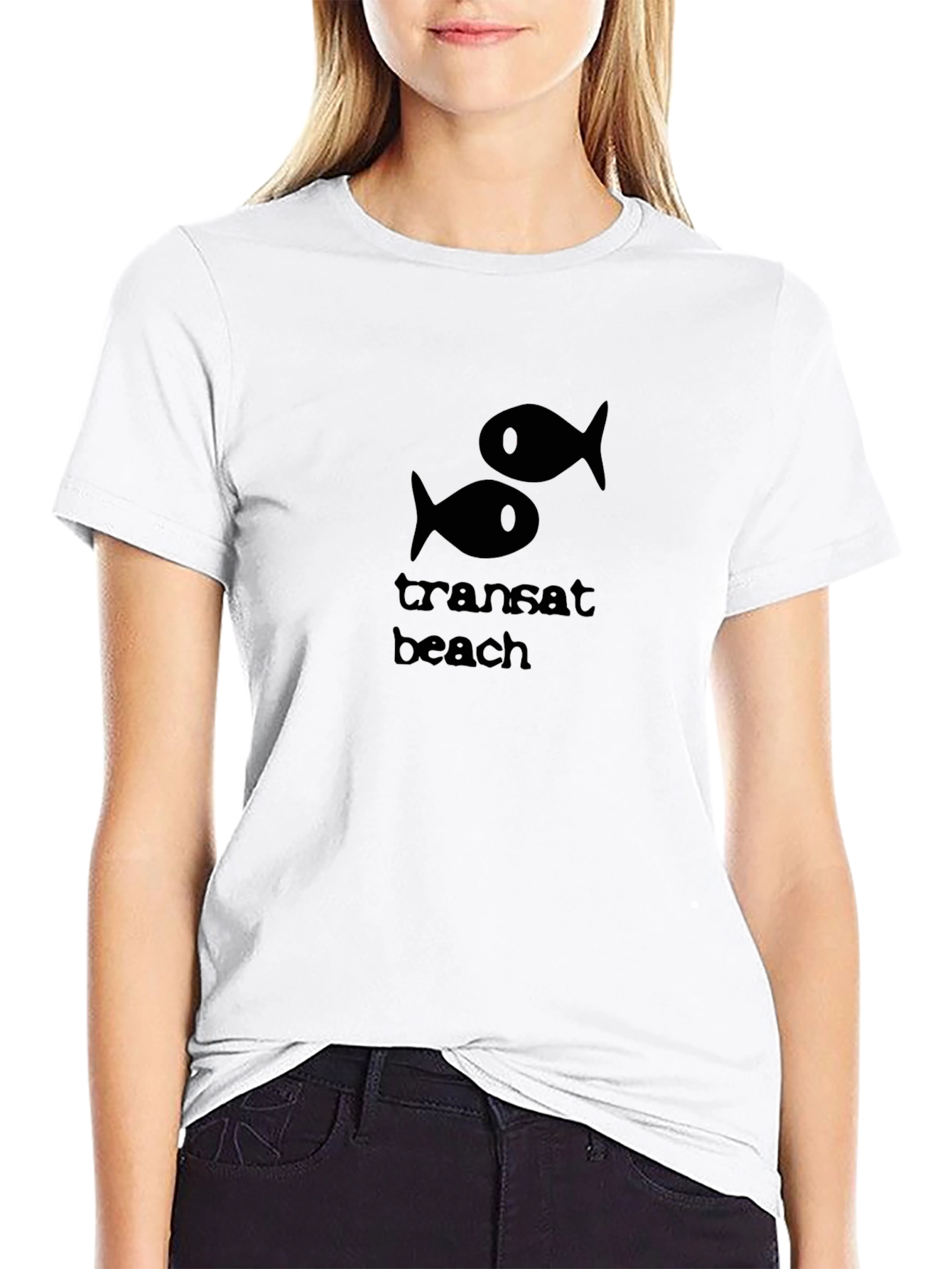 Transat Beach Graphic Tee - Black Cotton Comfort