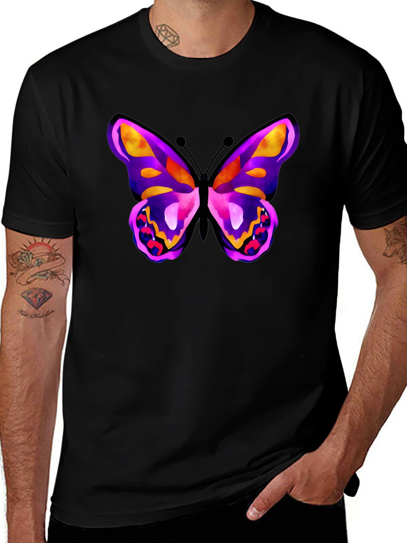 Butterfly Graphic Black T-Shirt