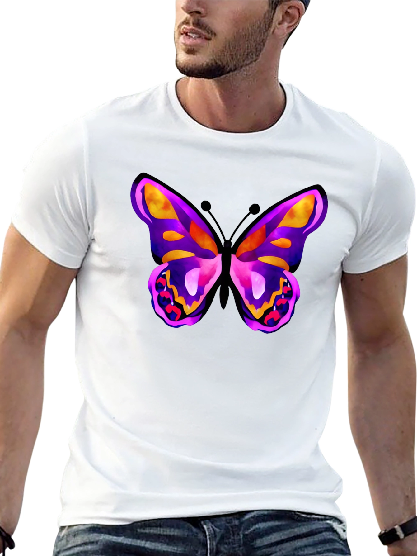 Butterfly Graphic Black T-Shirt