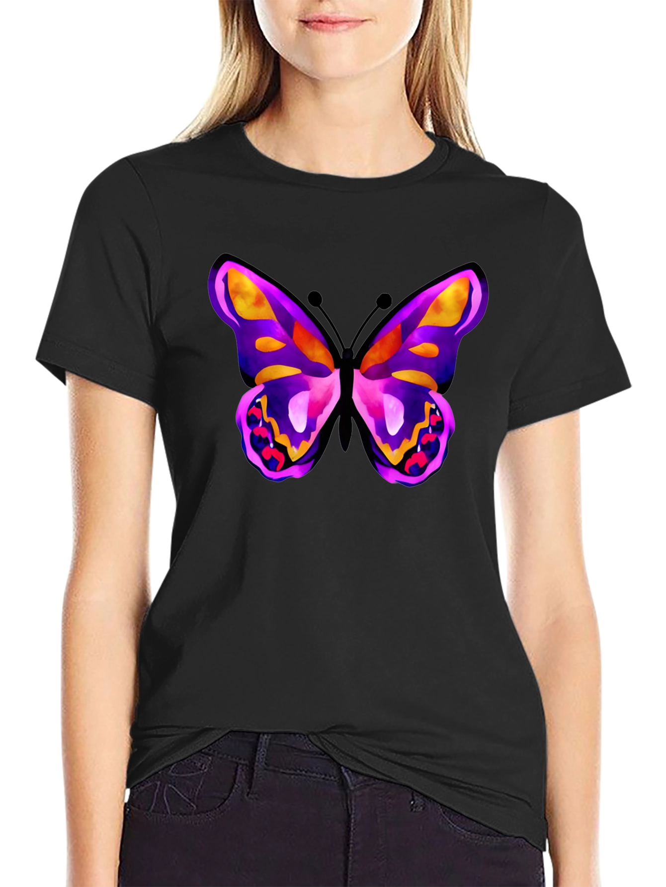 Butterfly Graphic Black T-Shirt