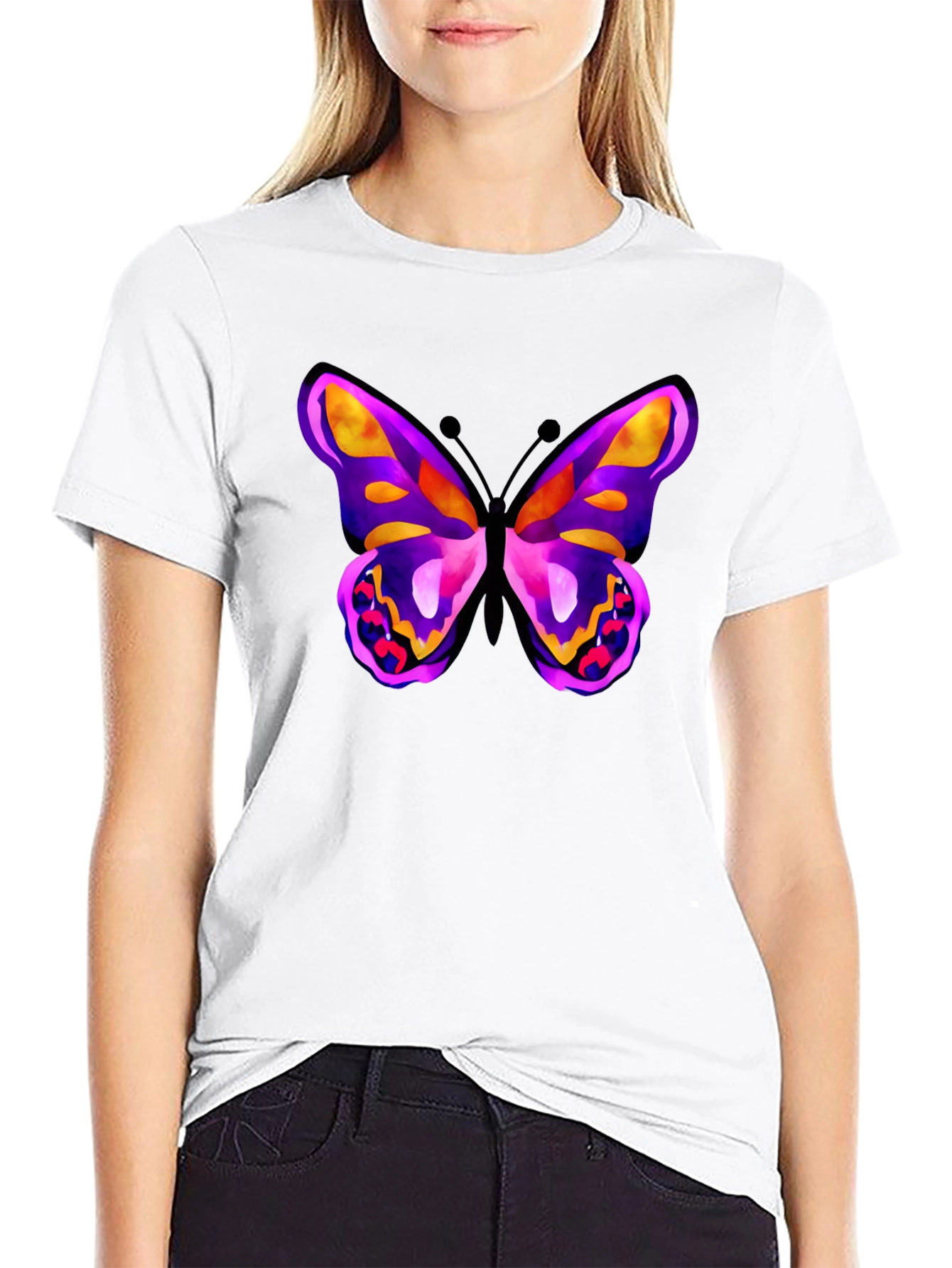 Butterfly Graphic Black T-Shirt