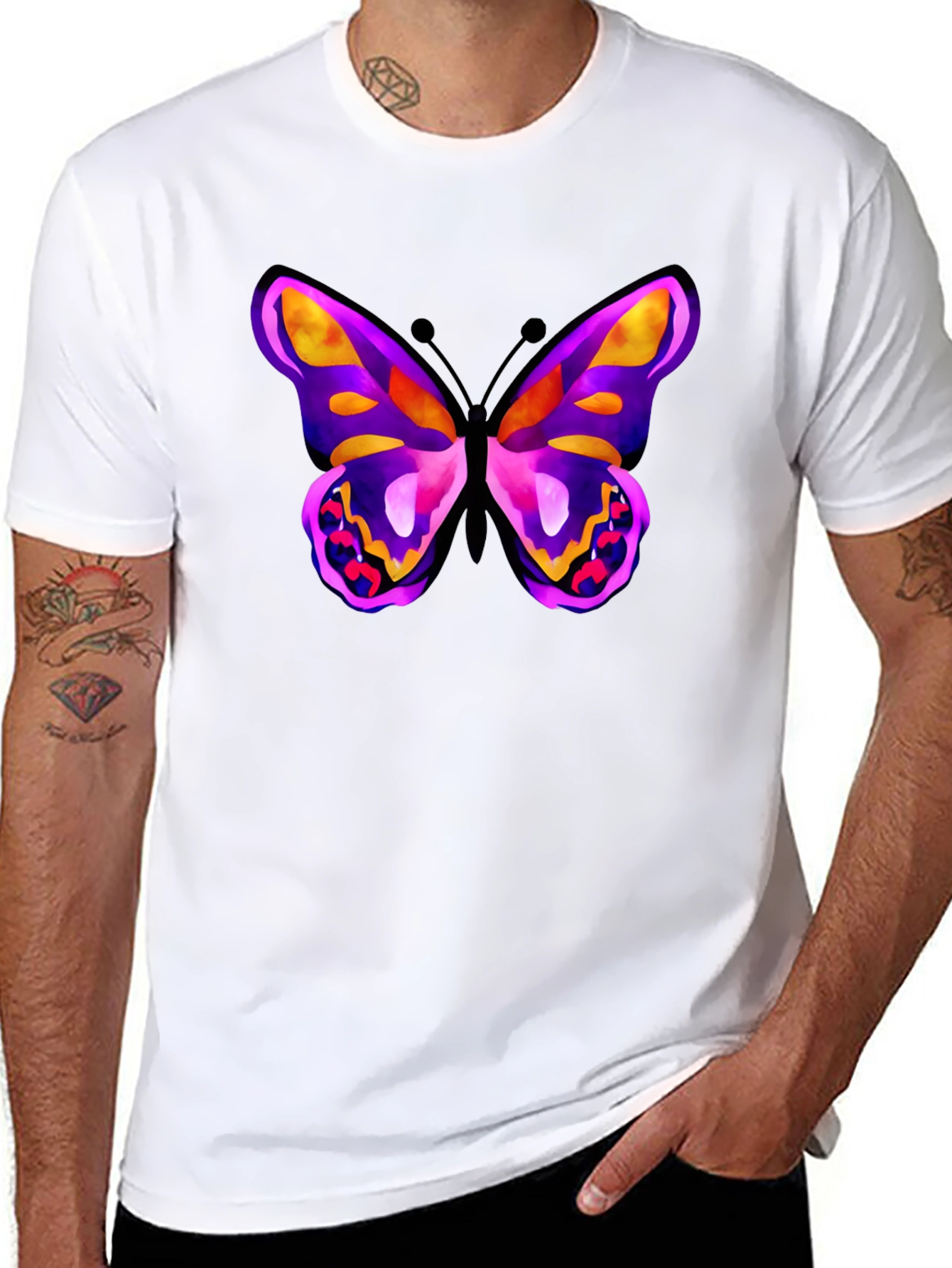 Butterfly Graphic Black T-Shirt