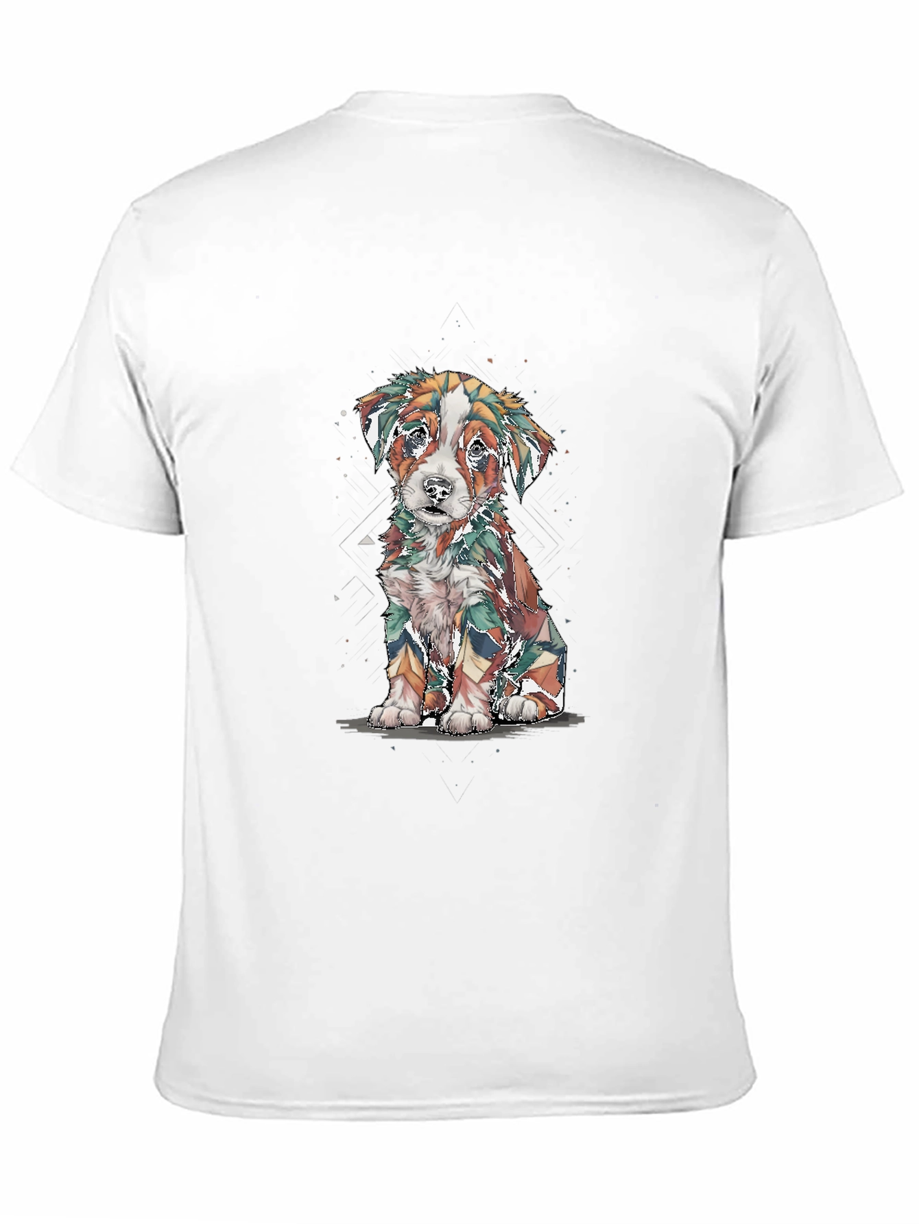 Abstract Puppy Graphic Tee - Stylish Black Shirt