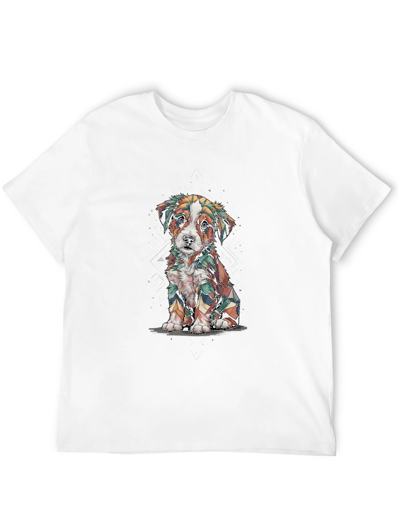 Abstract Puppy Graphic Tee - Stylish Black Shirt