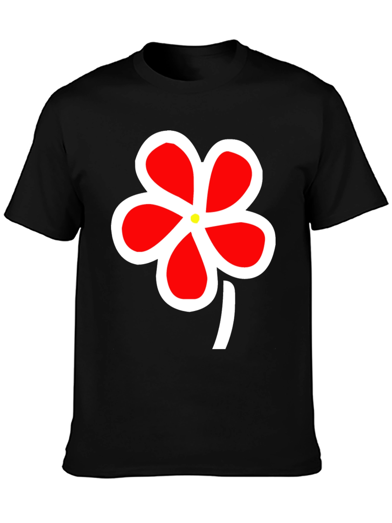 Bold Floral Graphic Tee - Black