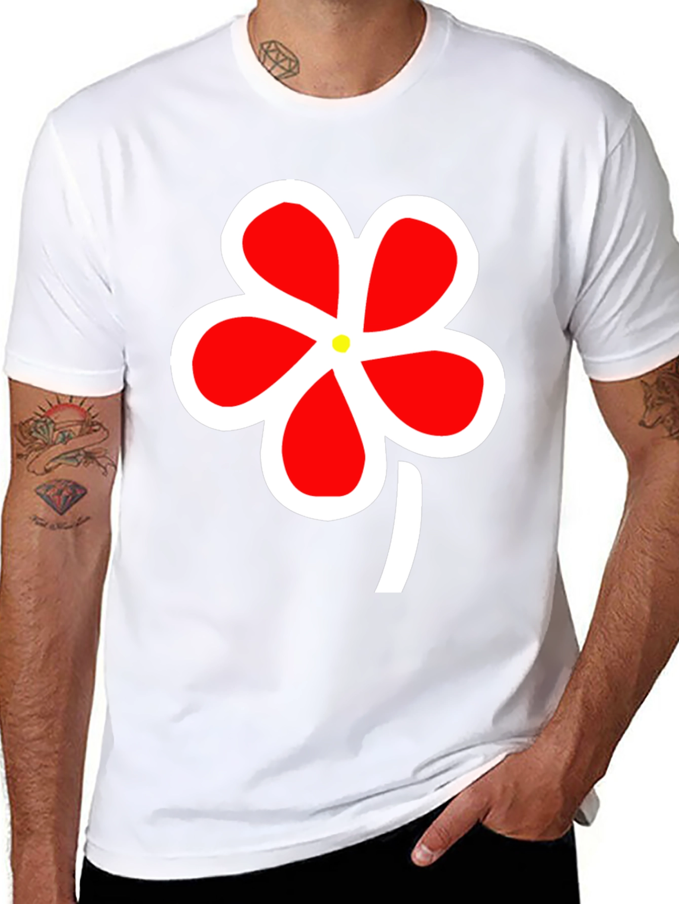 Bold Floral Graphic Tee - Black