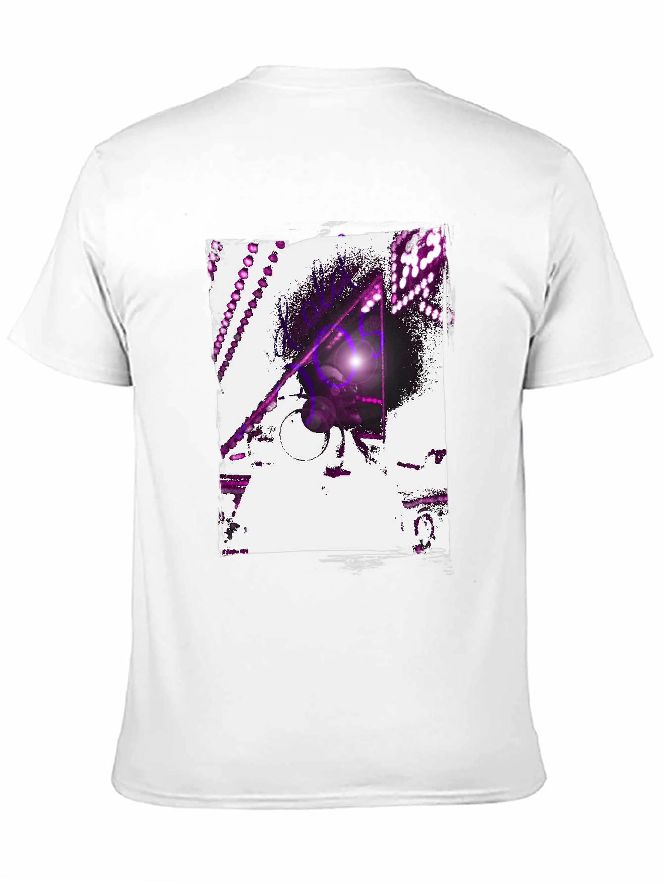 Abstract Purple Graphic Black T-Shirt