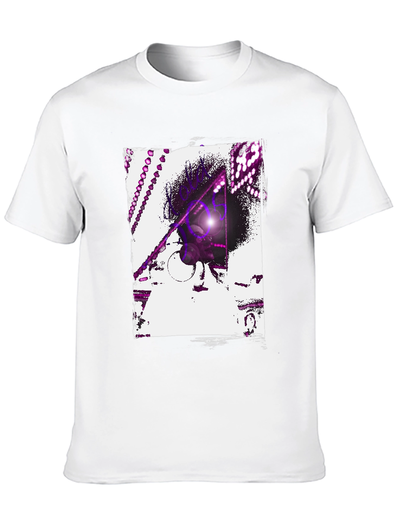 Abstract Purple Graphic Black T-Shirt