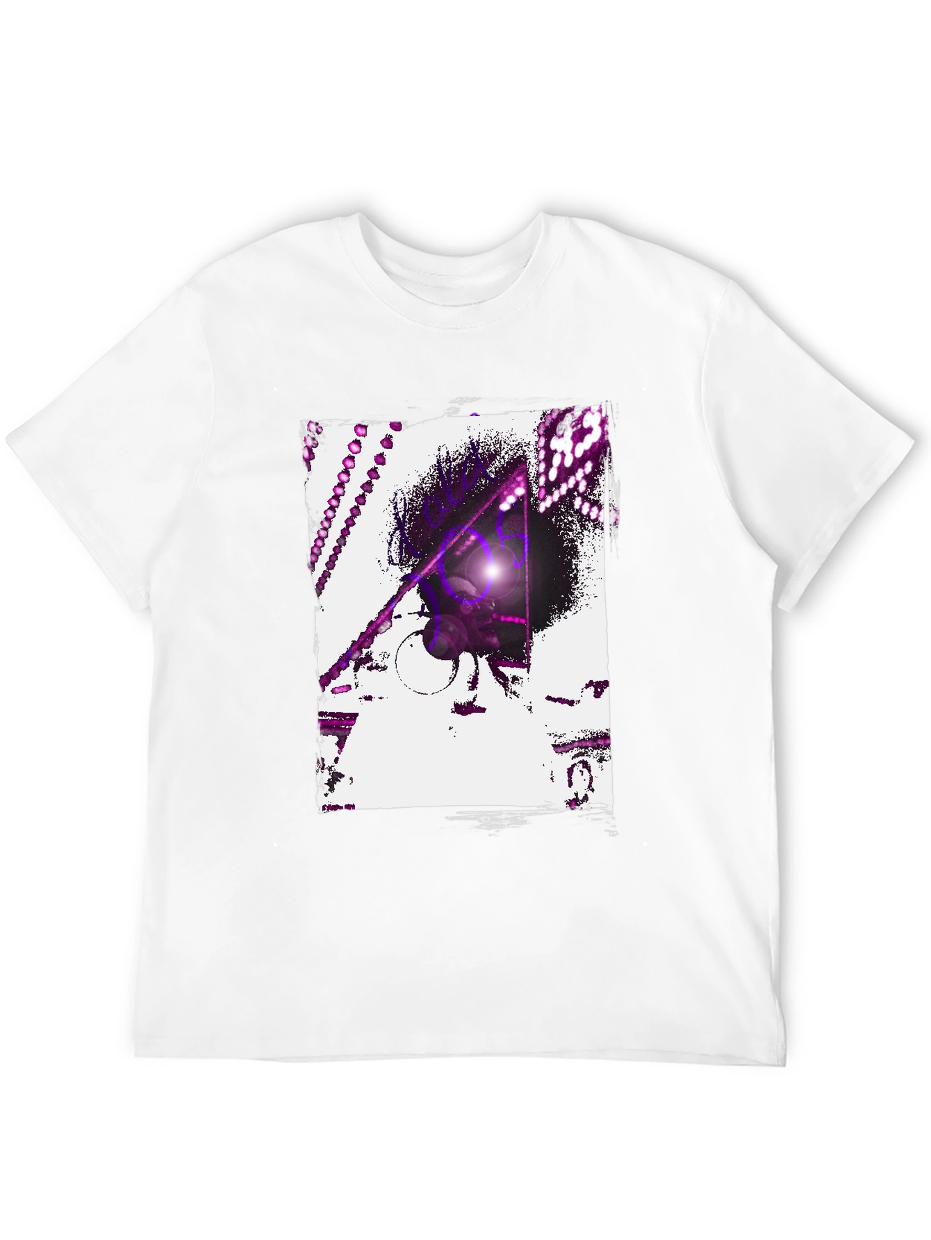 Abstract Purple Graphic Black T-Shirt