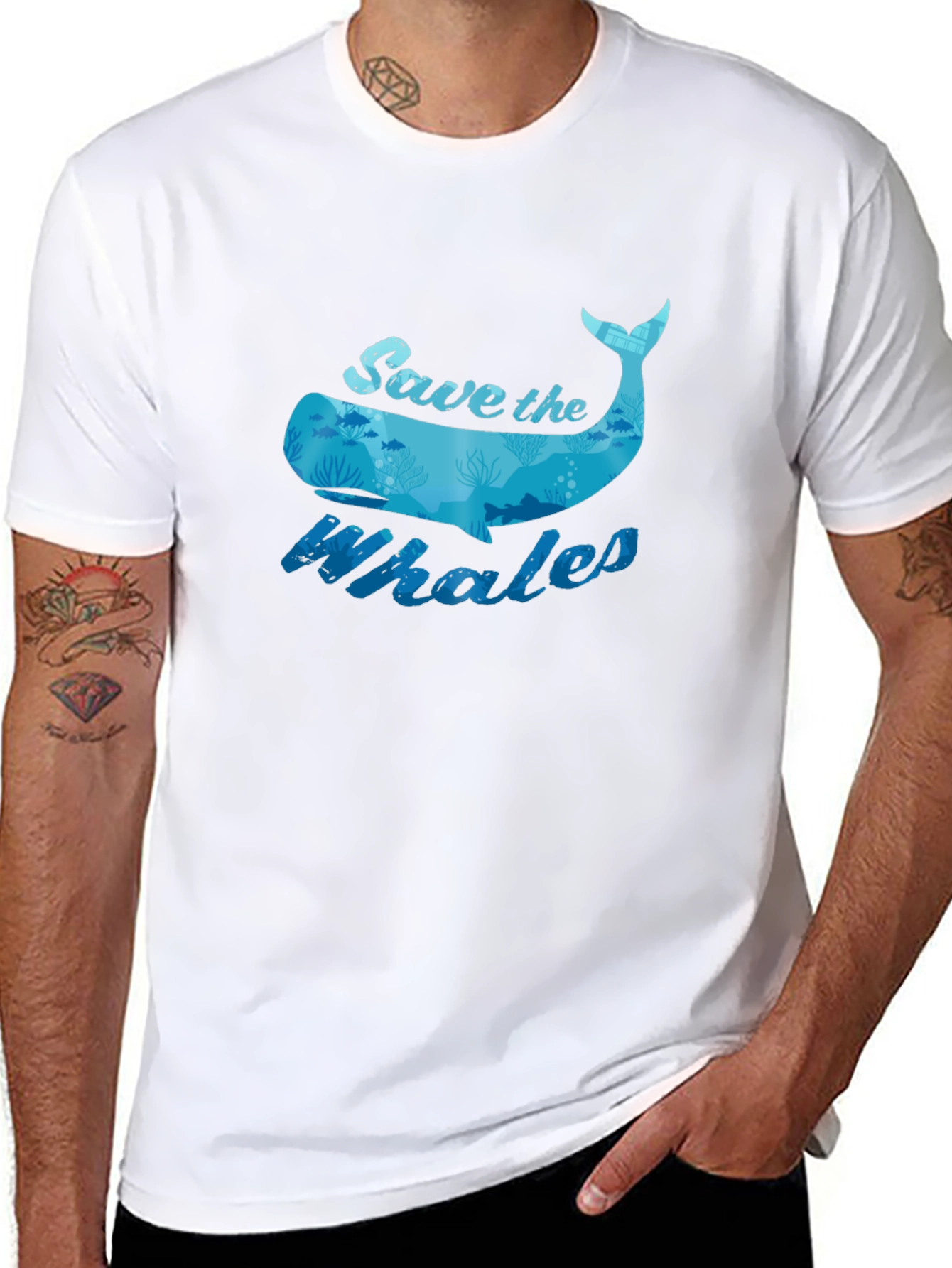 Save the Whales Graphic Tee - Black