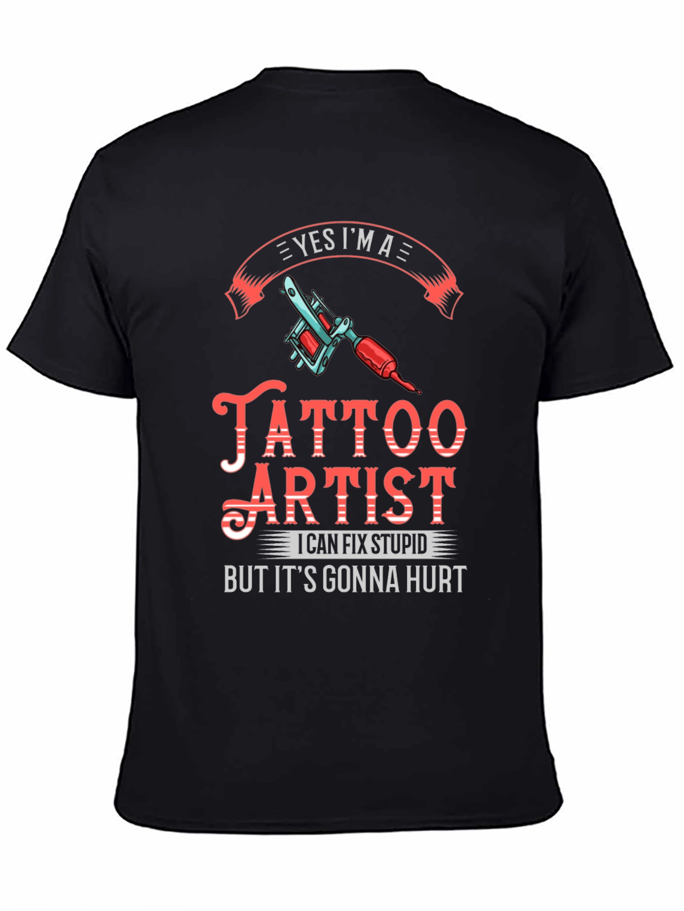 Tattoo Artist Graphic Print Black T-Shirt