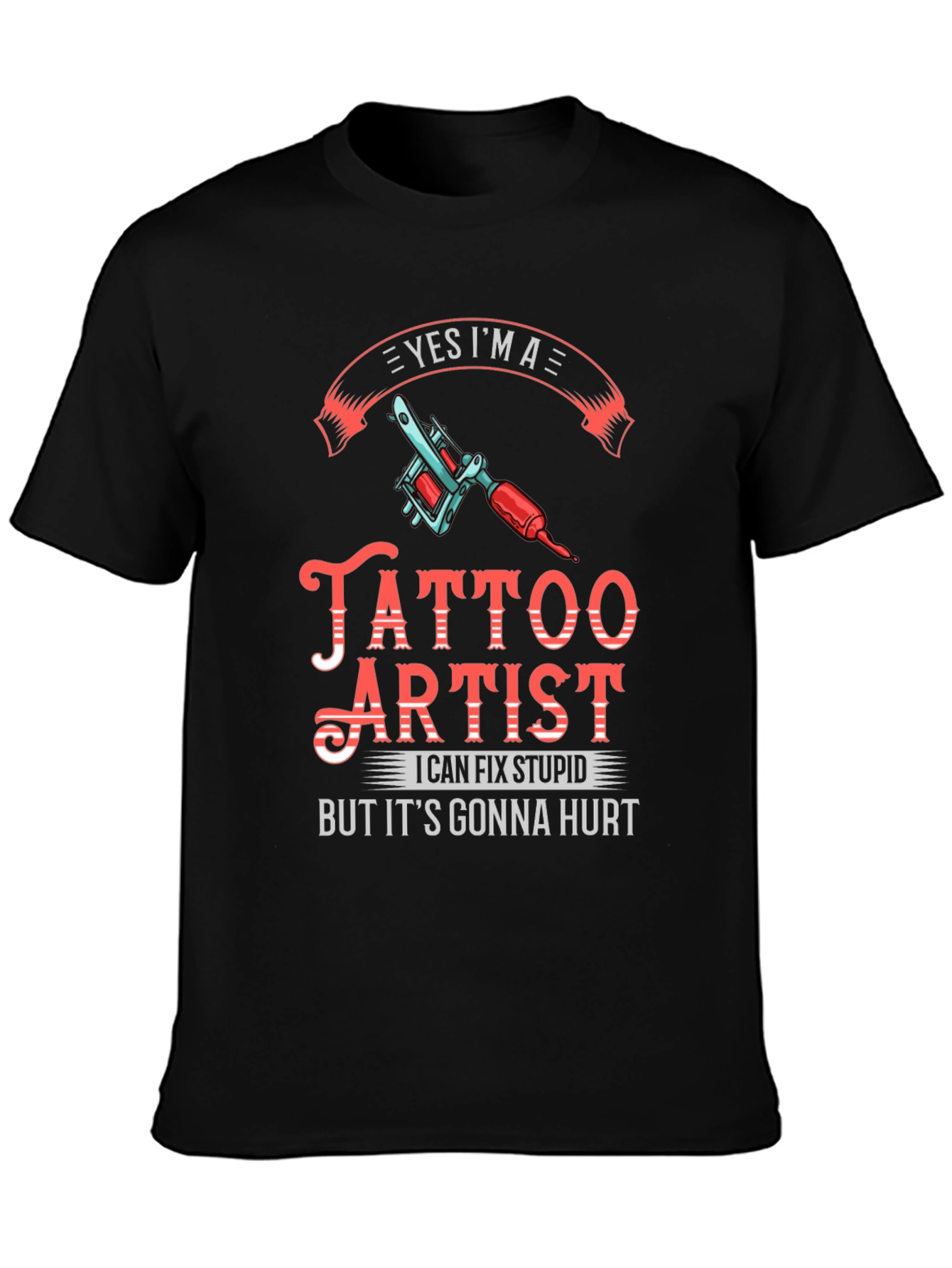 Tattoo Artist Graphic Print Black T-Shirt