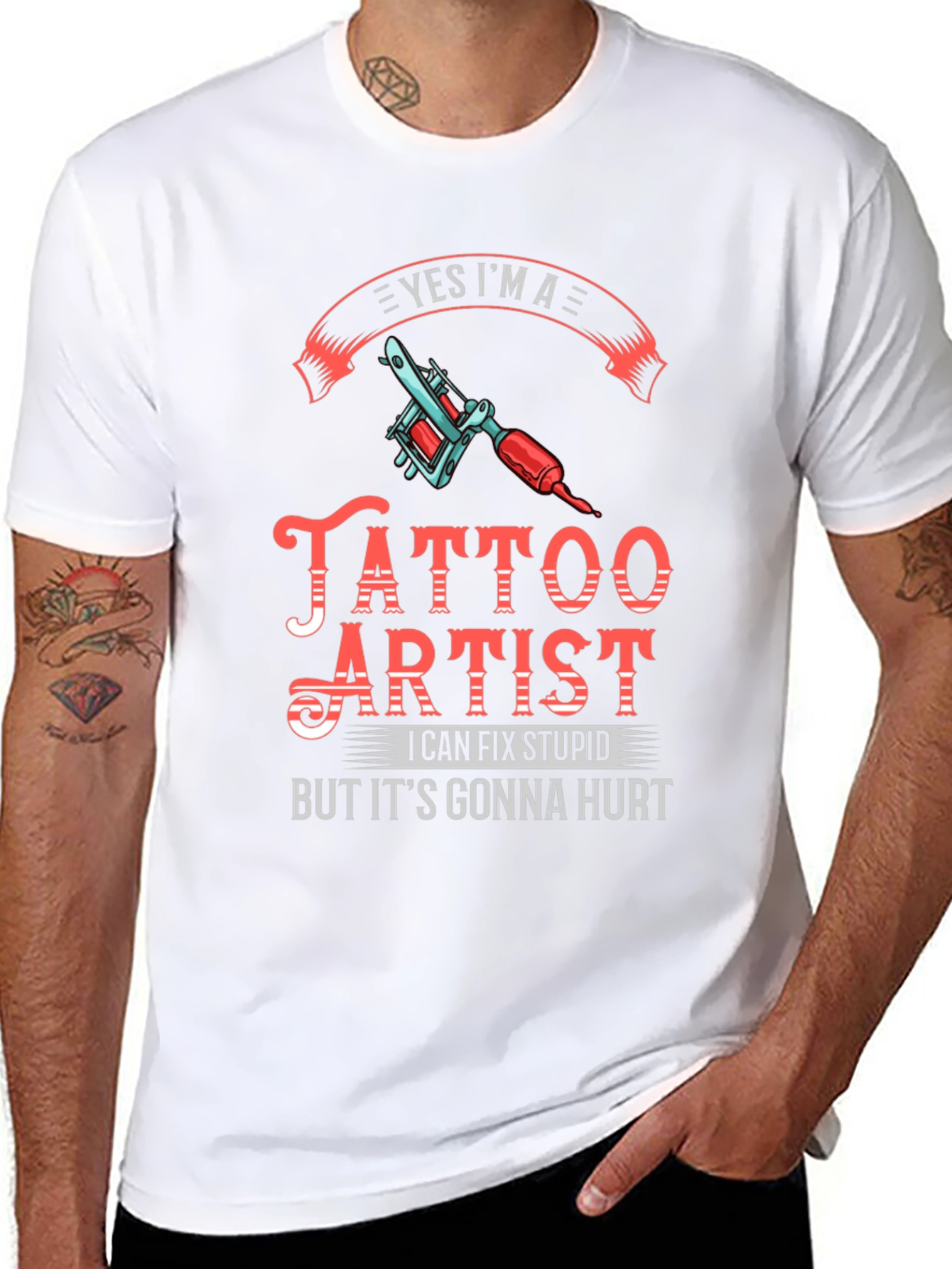 Tattoo Artist Graphic Print Black T-Shirt