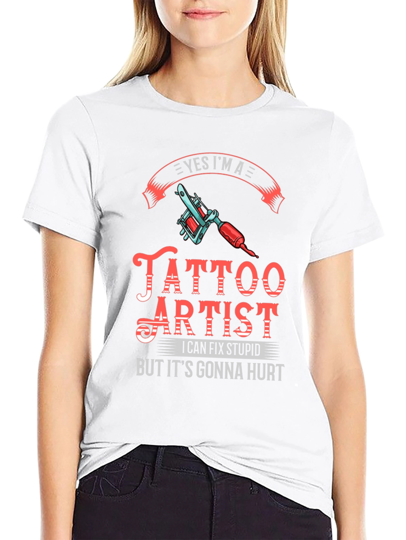 Tattoo Artist Graphic Print Black T-Shirt