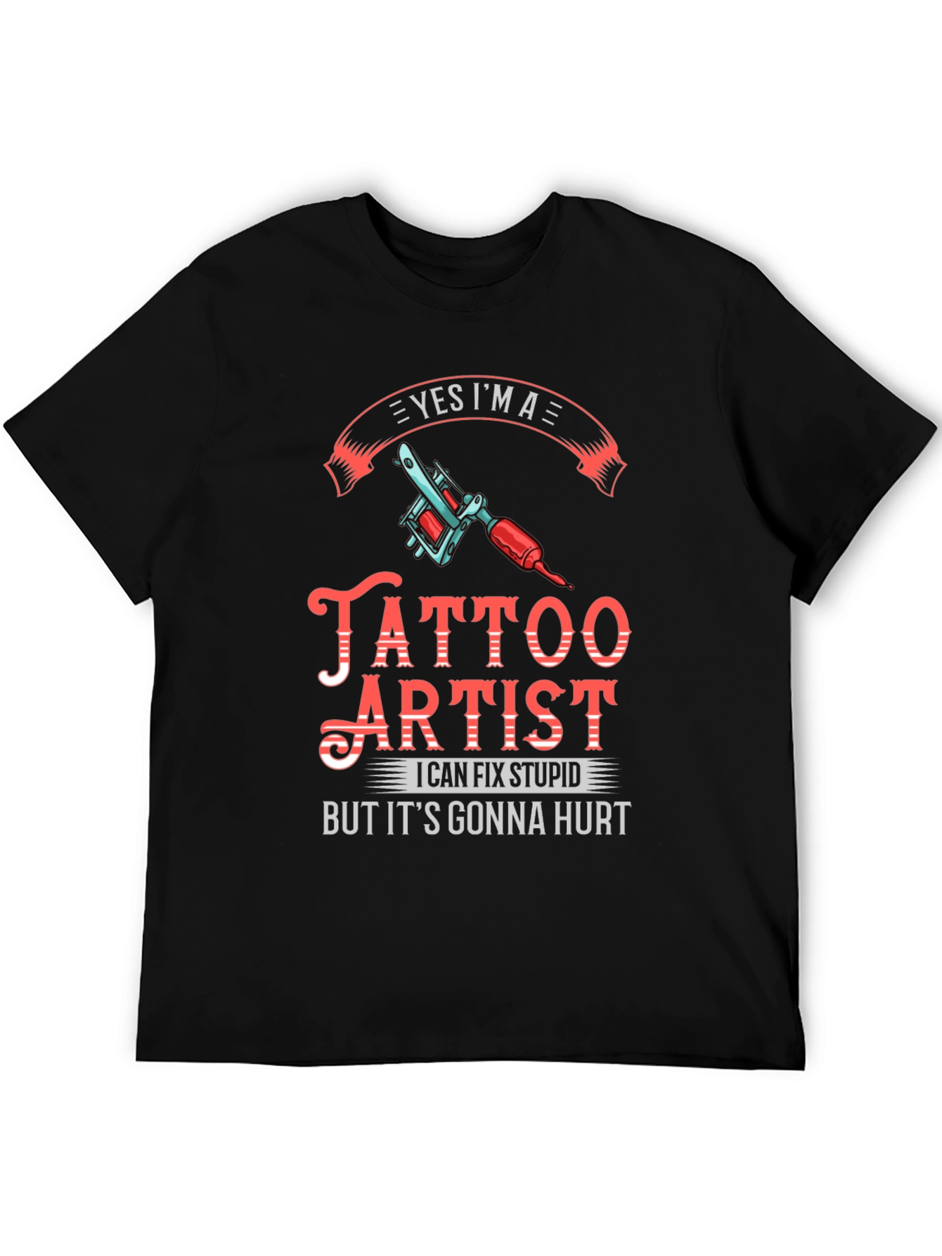 Tattoo Artist Graphic Print Black T-Shirt