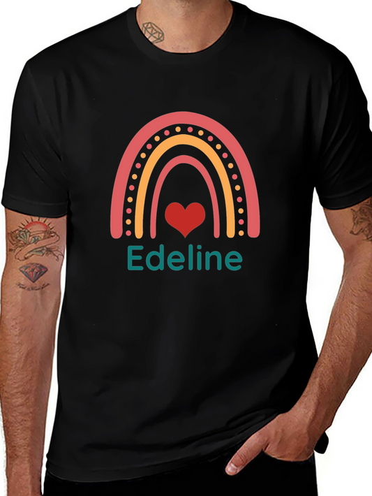 Rainbow Heart Edeline Personalized T-Shirt