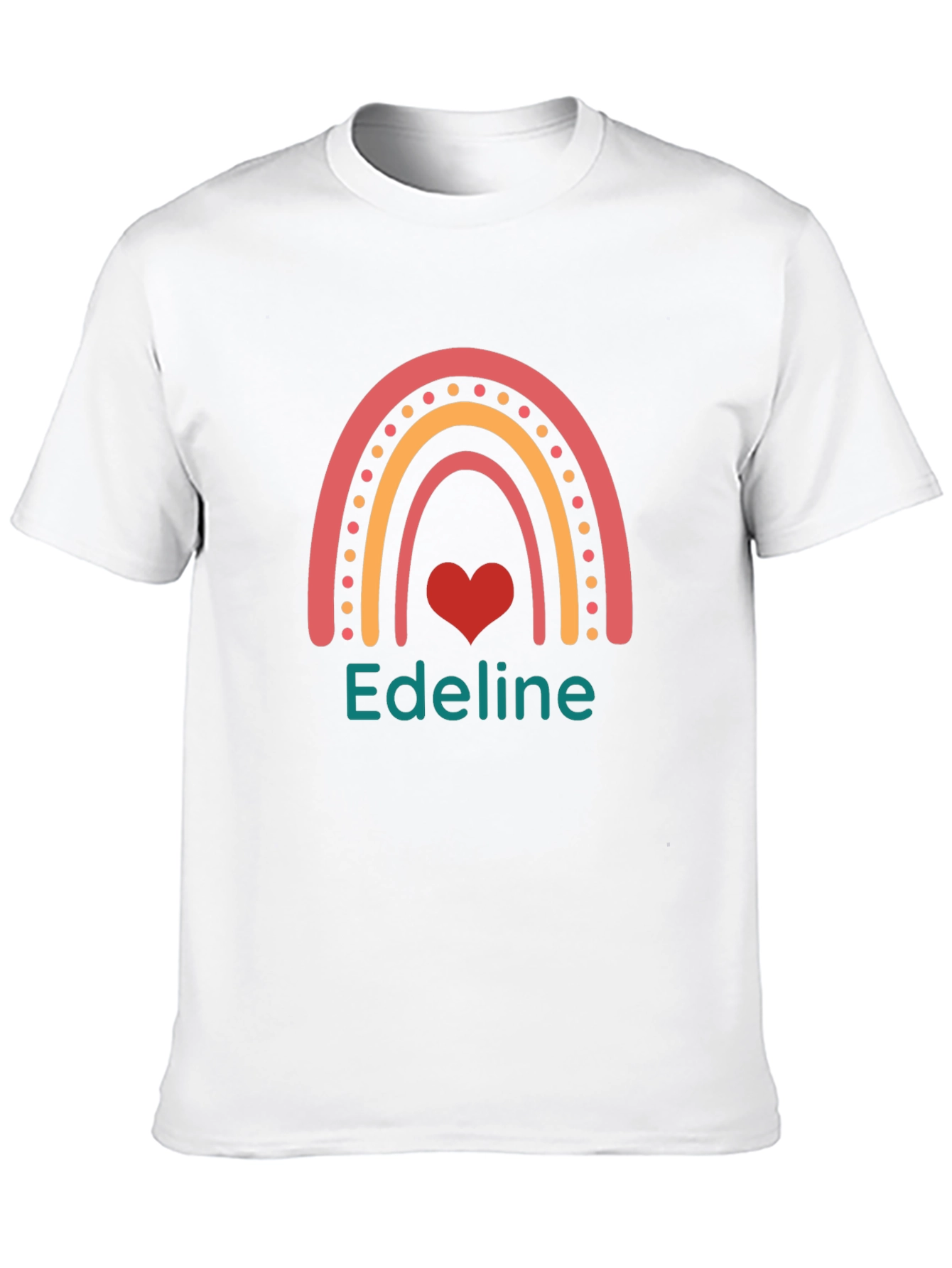 Rainbow Heart Edeline Personalized T-Shirt
