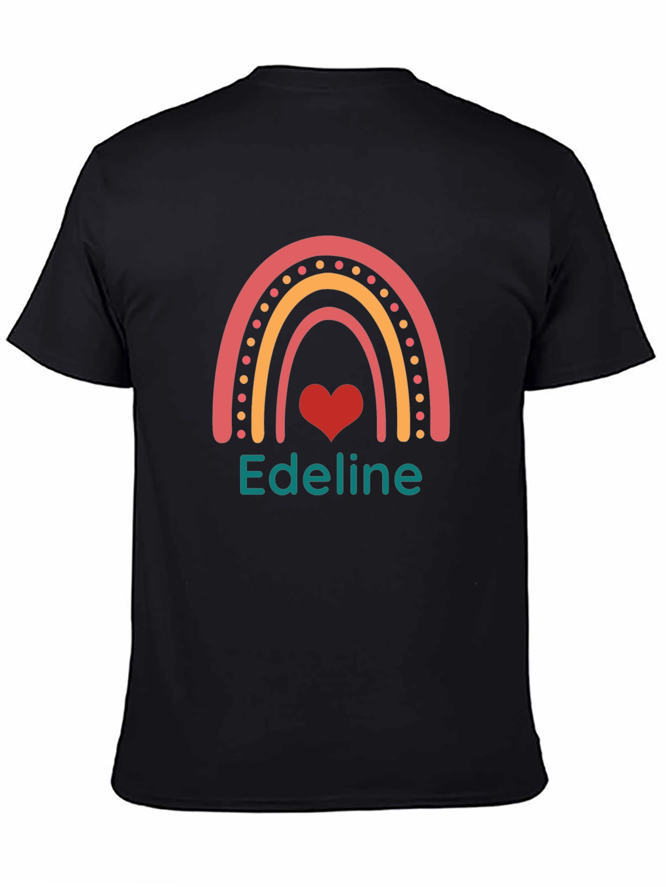 Rainbow Heart Edeline Personalized T-Shirt