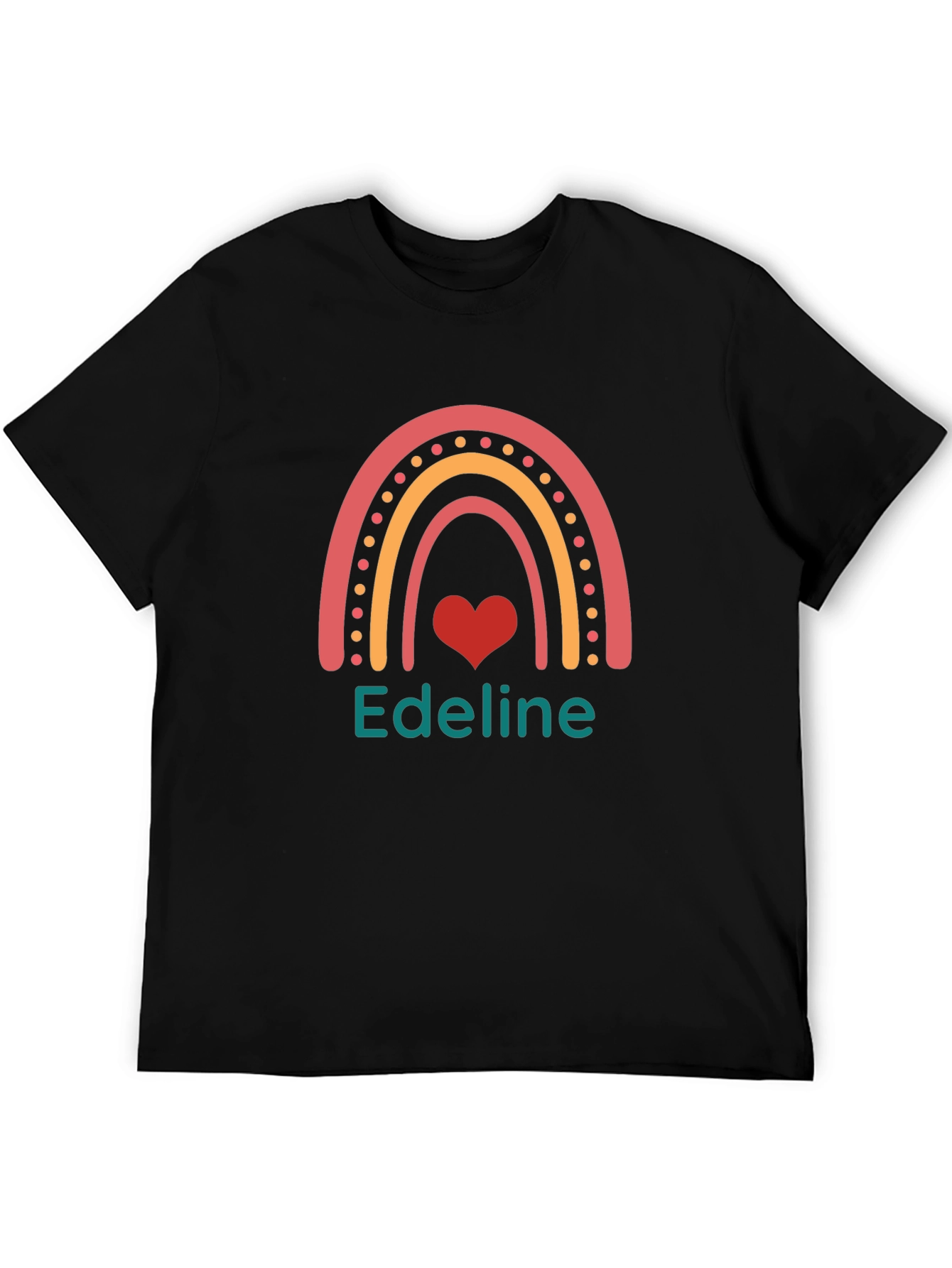 Rainbow Heart Edeline Personalized T-Shirt